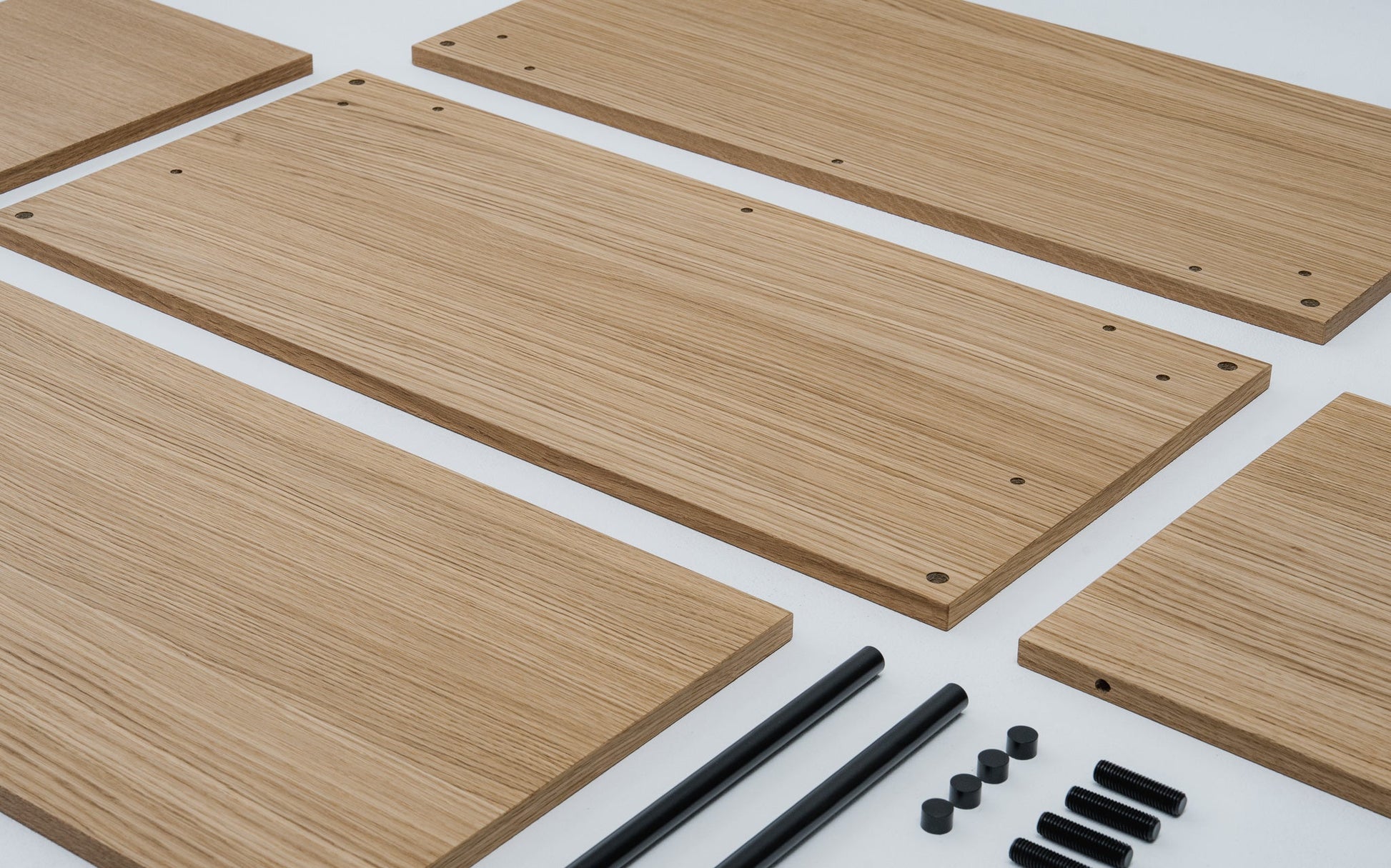 Modern Living Room Sideboard with Modular Sections - KUUDU Modular Shelving System - Oak