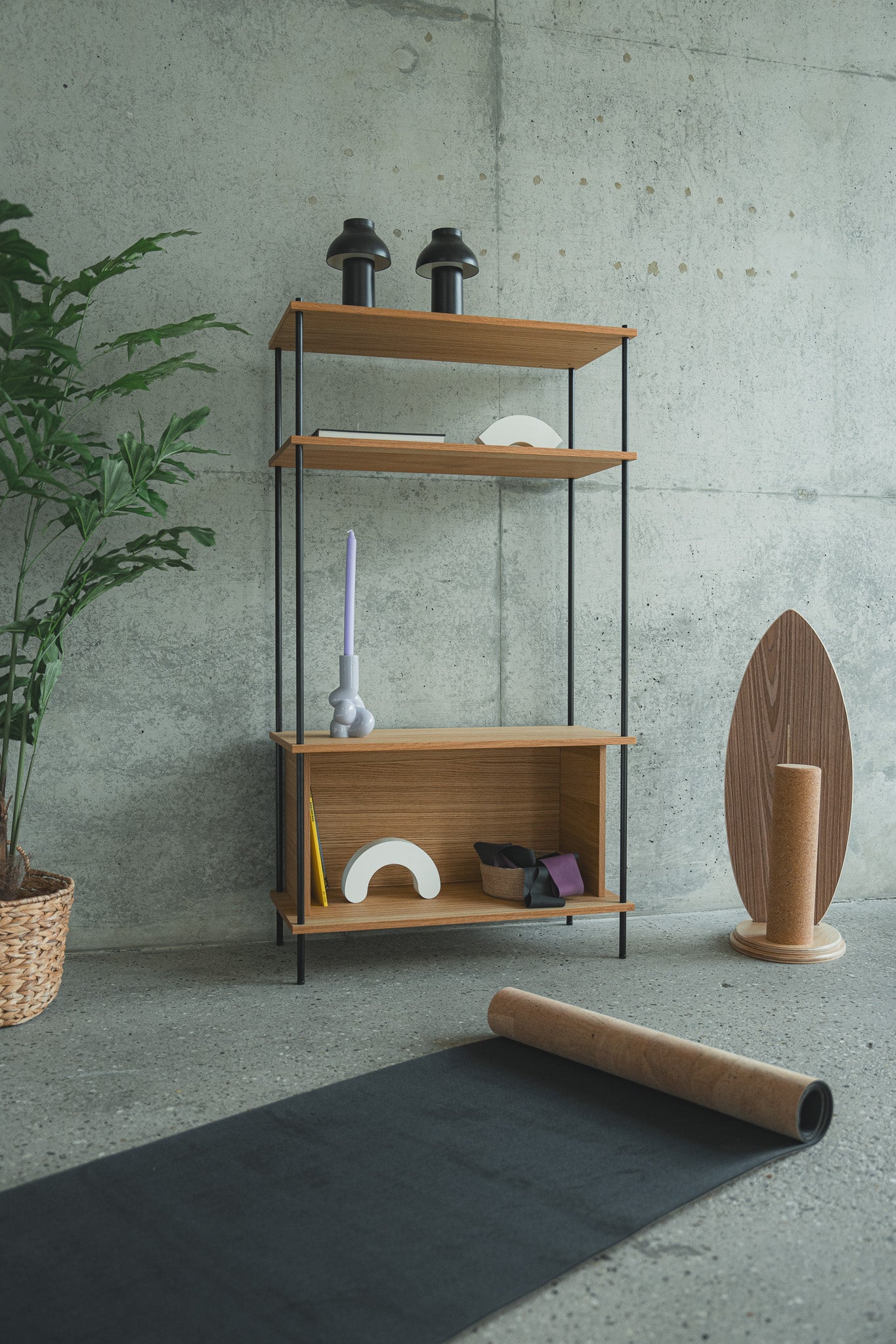 Mid-Height Versatile Storage Sideboard - KUUDU Modular Shelving System - Oak