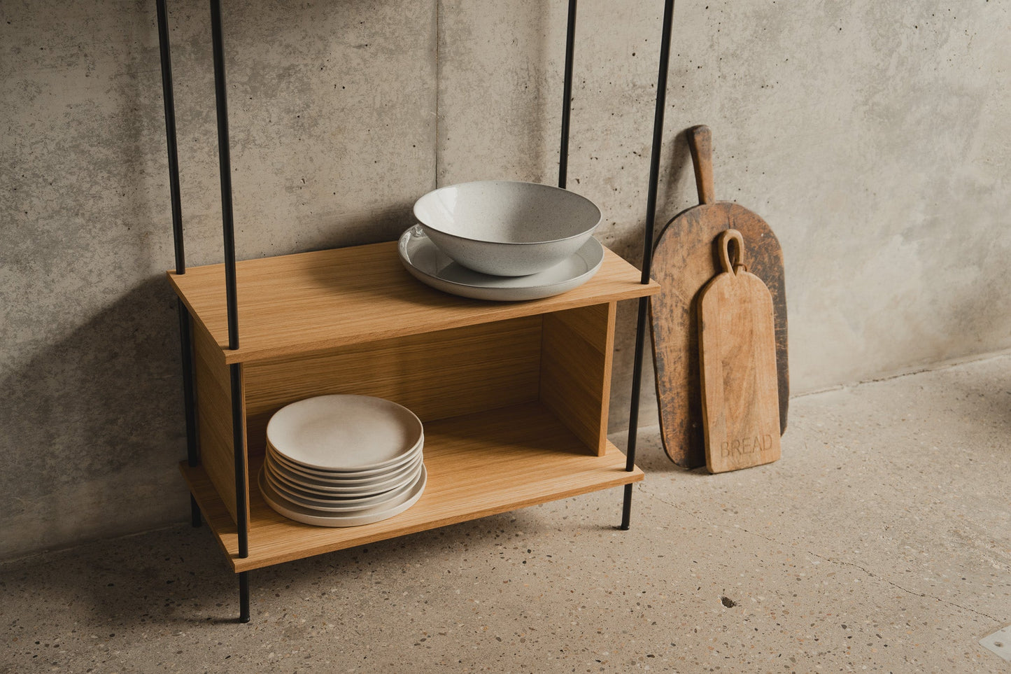Kitchen Shelf & Pantry Organizer - KUUDU Modular Furniture System - Oak