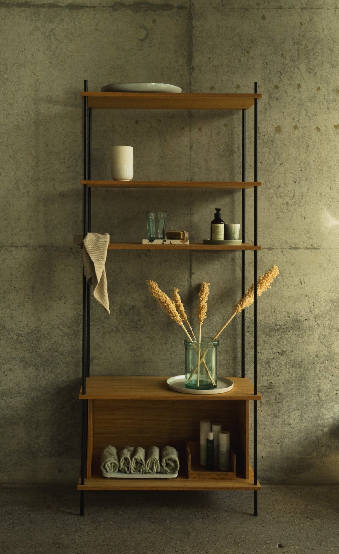Modular Bathroom Shelf & Organizer - KUUDU Modular Furniture System - Oak