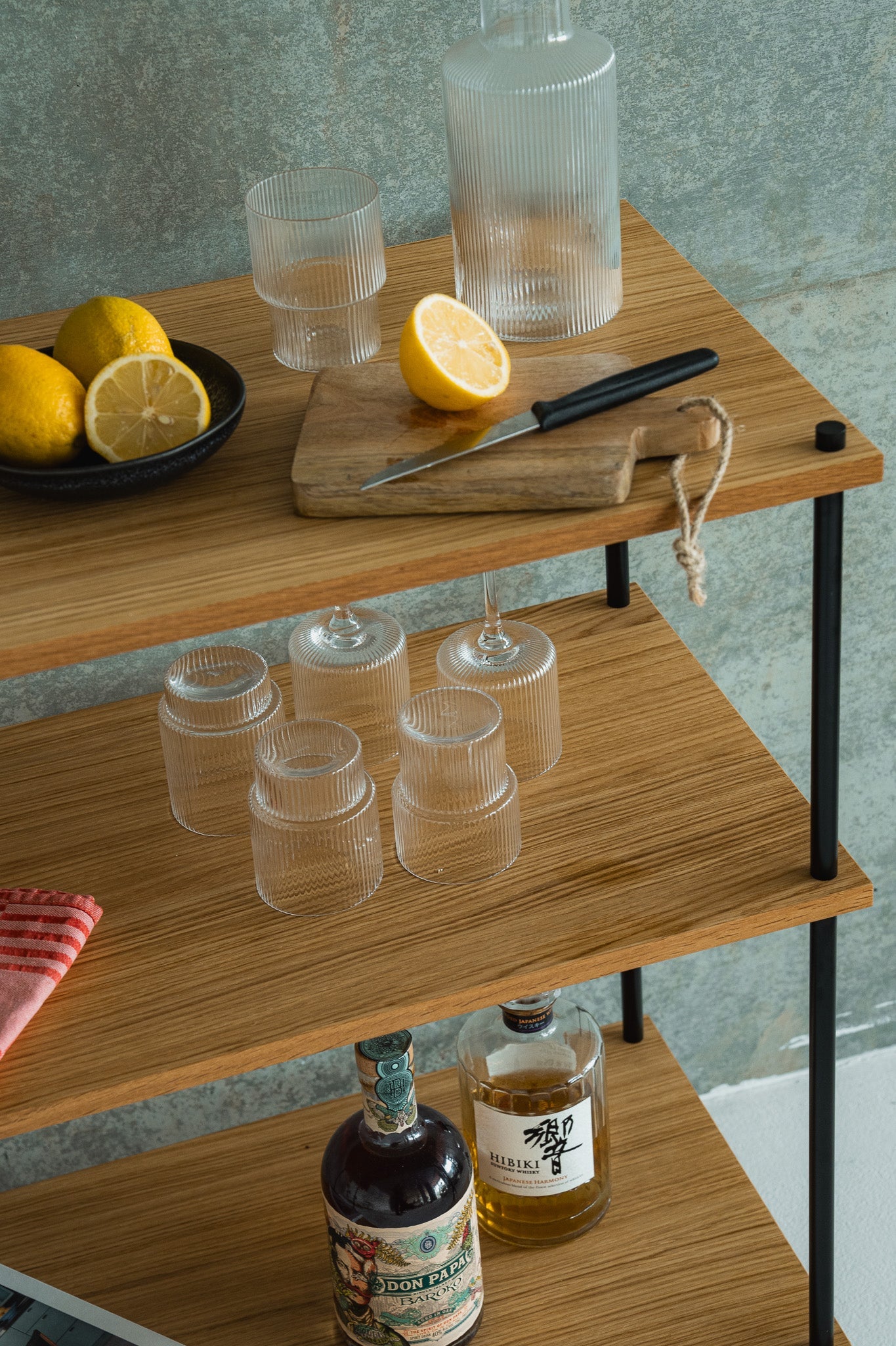 Mobile Serving Trolley & Bar Cart - KUUDU Modular Furniture System - Oak