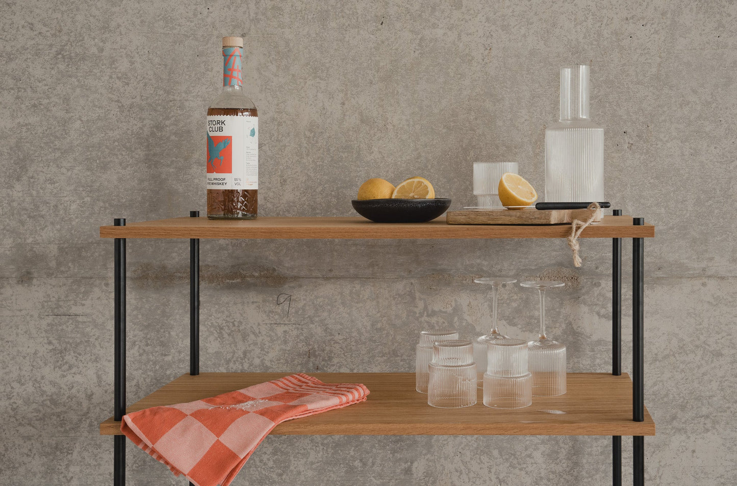 Mobile Serving Trolley & Bar Cart - KUUDU Modular Furniture System - Oak