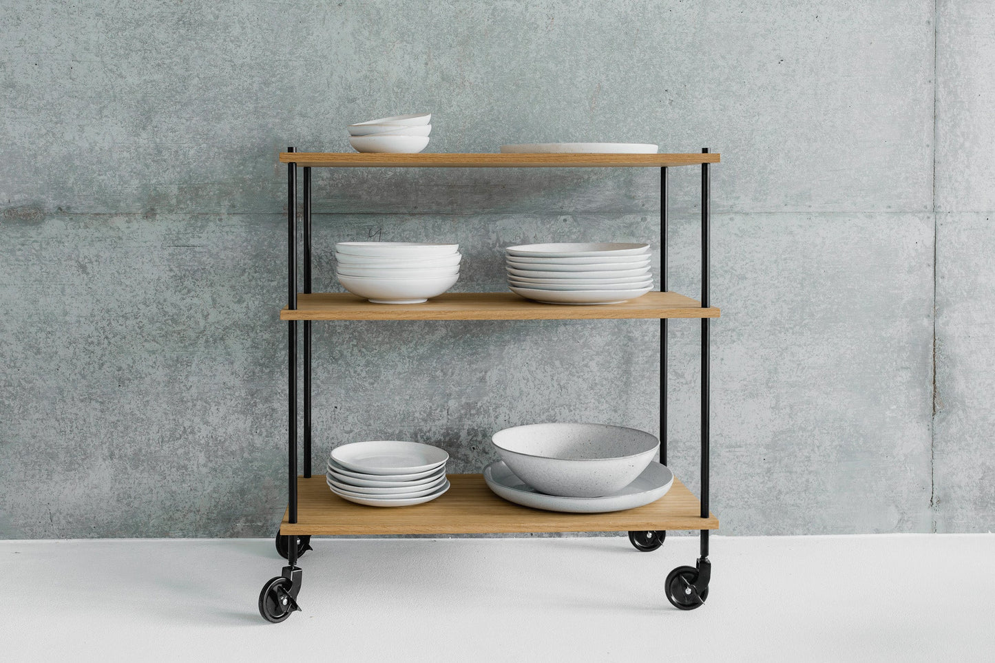 Mobile Serving Trolley & Bar Cart - KUUDU Modular Furniture System - Oak