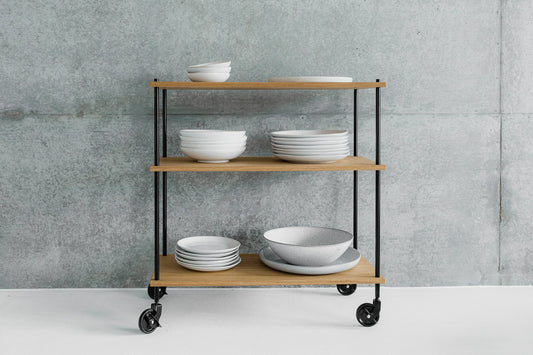 Mobile Serving Trolley & Bar Cart - KUUDU Modular Furniture System - Oak