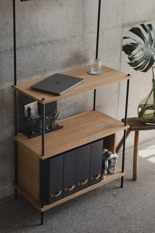 Oak Office Bookshelf 180 cm - Standing (H9)