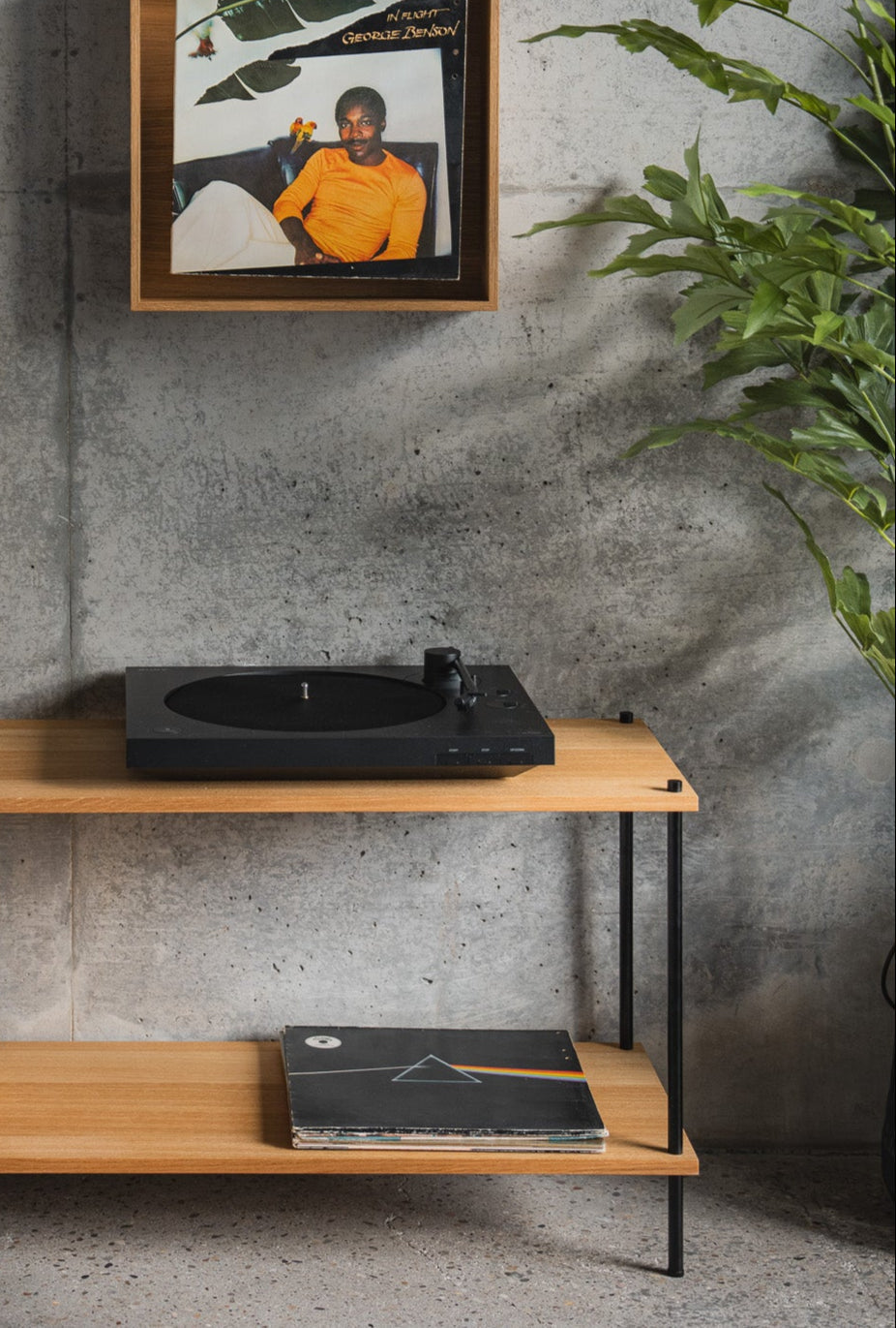 Modular oak lowboard — KUUDU modular shelving system for living room and TV media