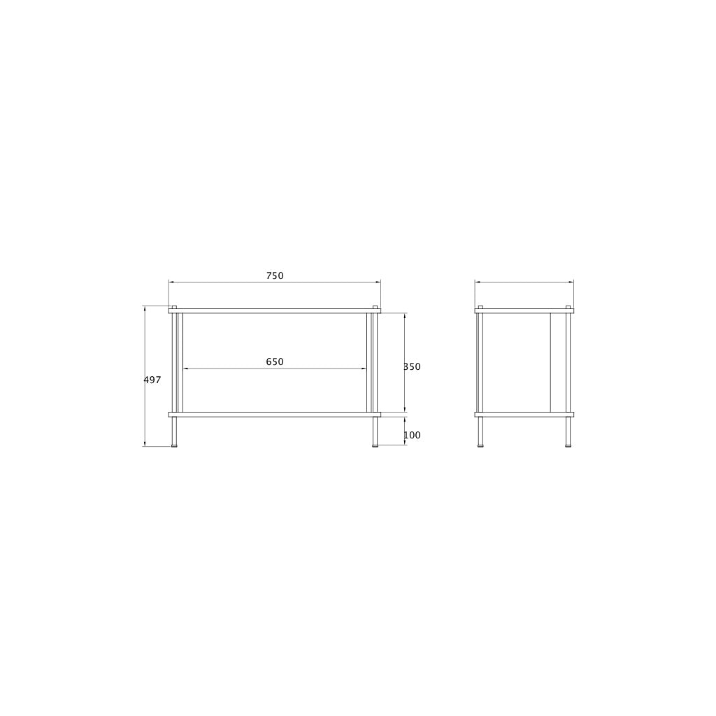 Low Standing Shoe Bench & Hallway Storage Organizer - KUUDU Modular Shelving System - Oak