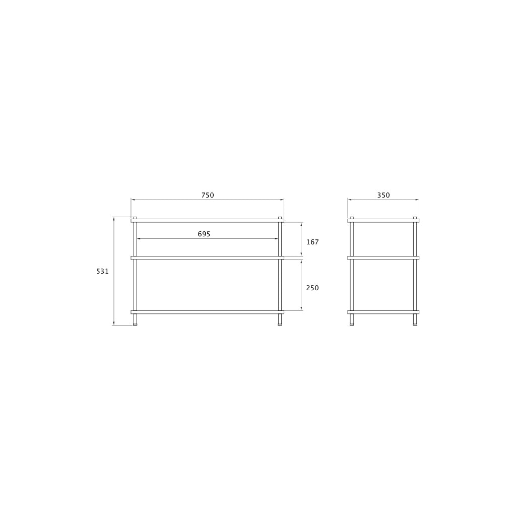 Compact Entryway Sideboard & Storage Unit - KUUDU Modular Shelving System - Oak