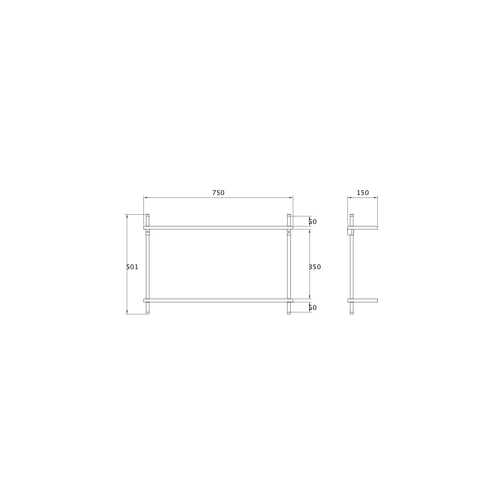 Minimalist oak wall shelf — KUUDU modular shelving system for living room and bathroom