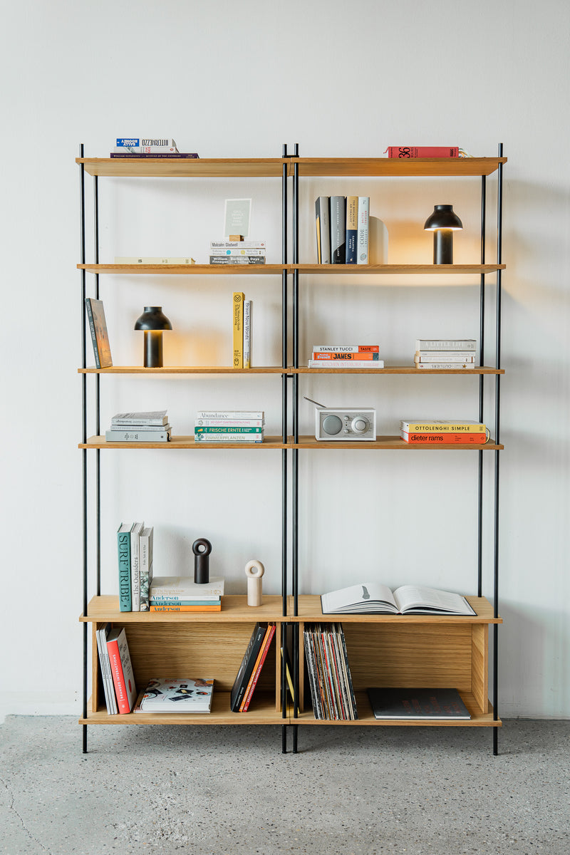KUUDU Bücherregal aus Eiche, 2 Sektionen × 6 Level