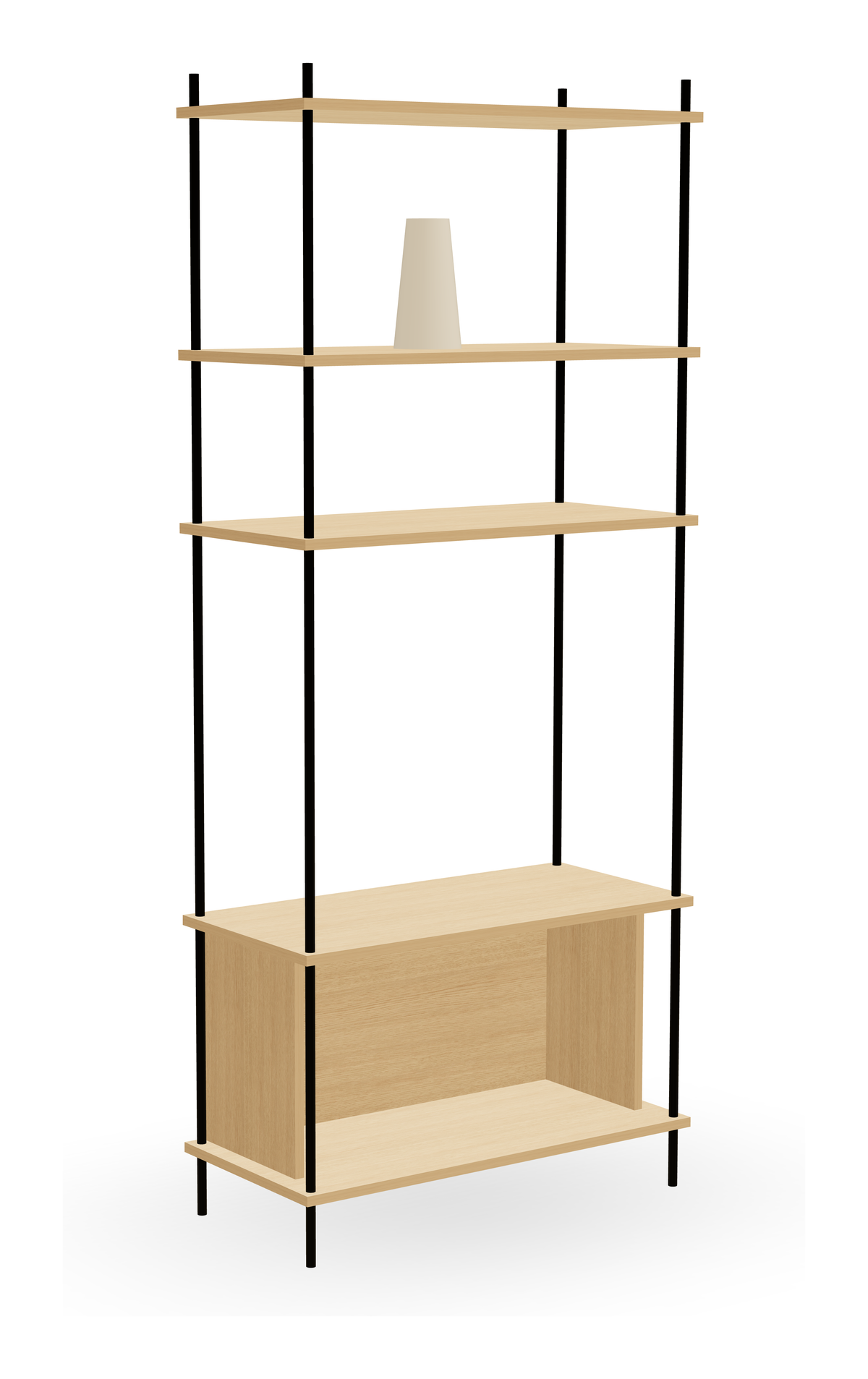 KUUDU Oak Modular Shelving 180 cm - Standing Single Section