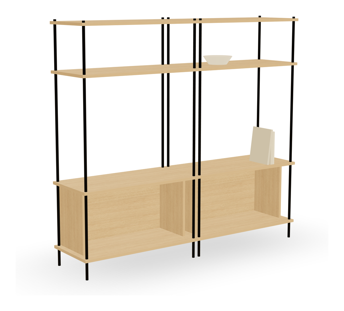 KUUDU Eichen-Sideboard 138 cm - Breite Doppelsektion, Stehend