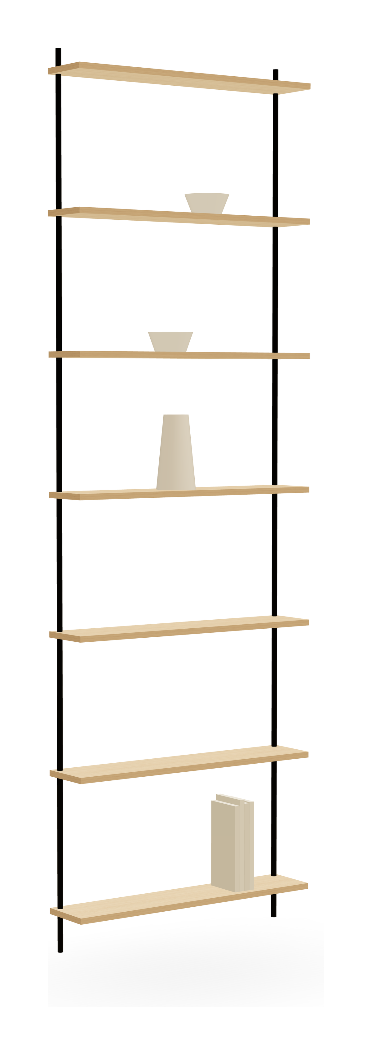 KUUDU Eichen-Wandregal 223 cm - Einzelsektion
