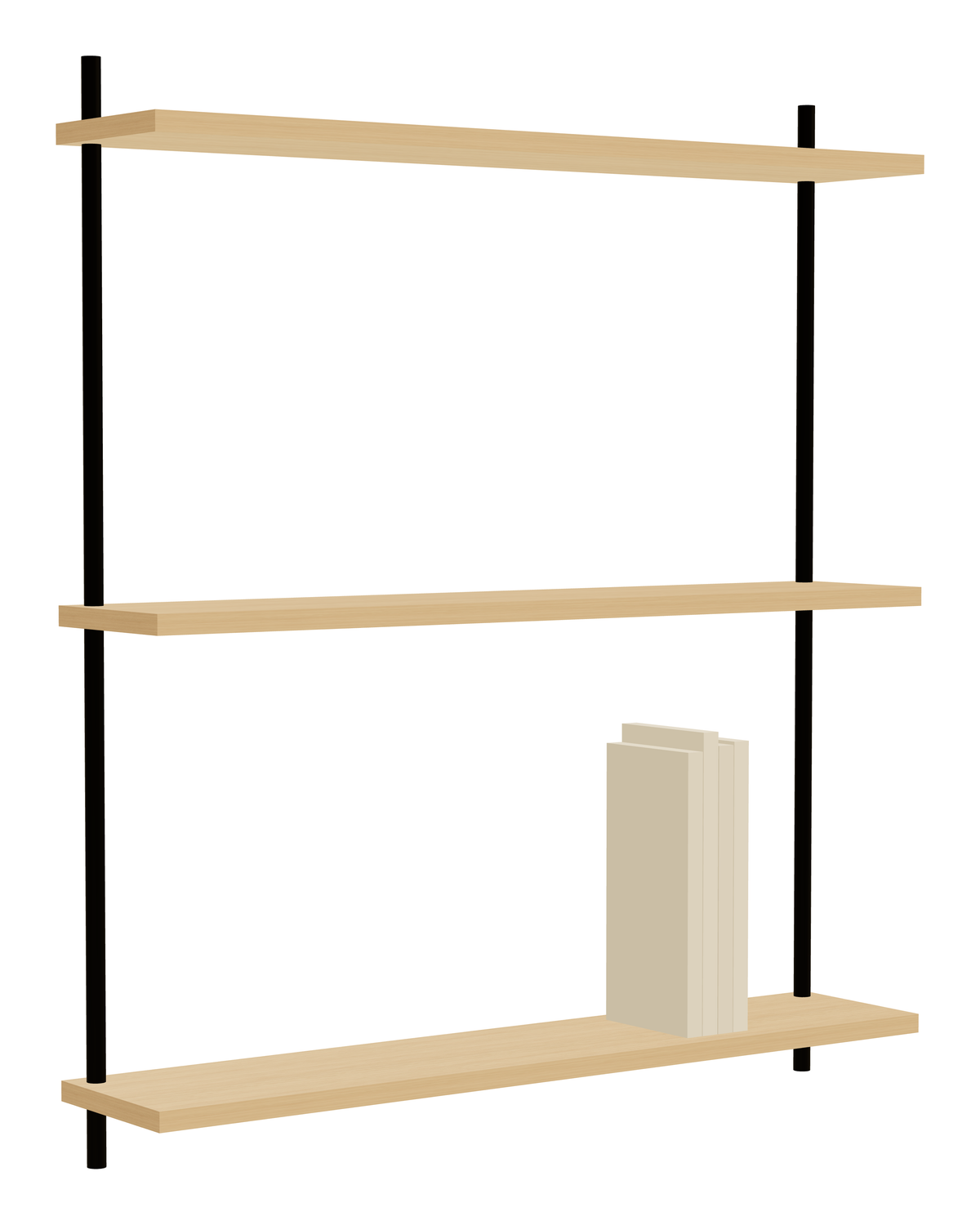 KUUDU Scaffale a parete in rovere 87 cm - Sezione singola