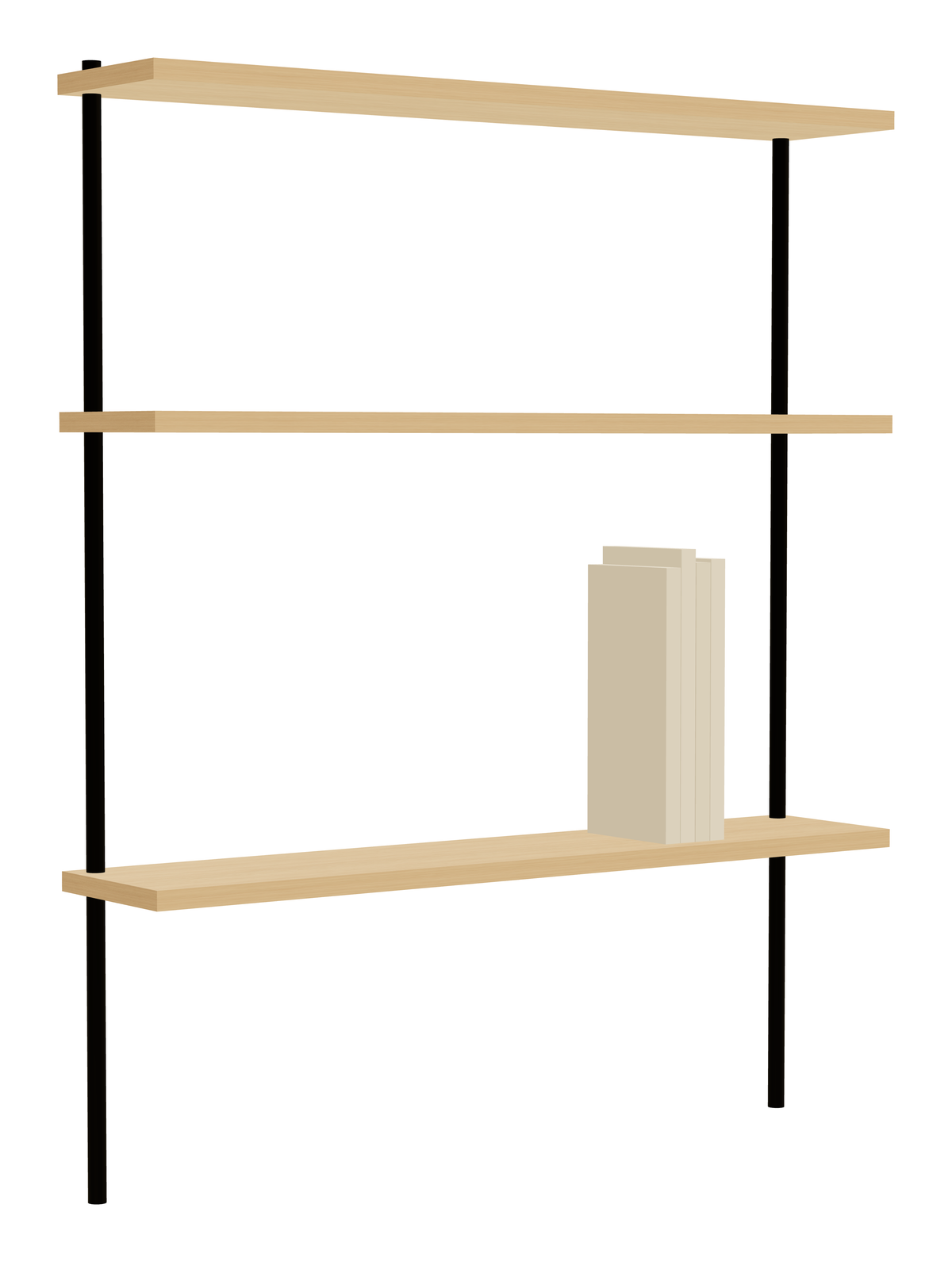 KUUDU Scaffale a parete in rovere 90 cm - Sezione singola