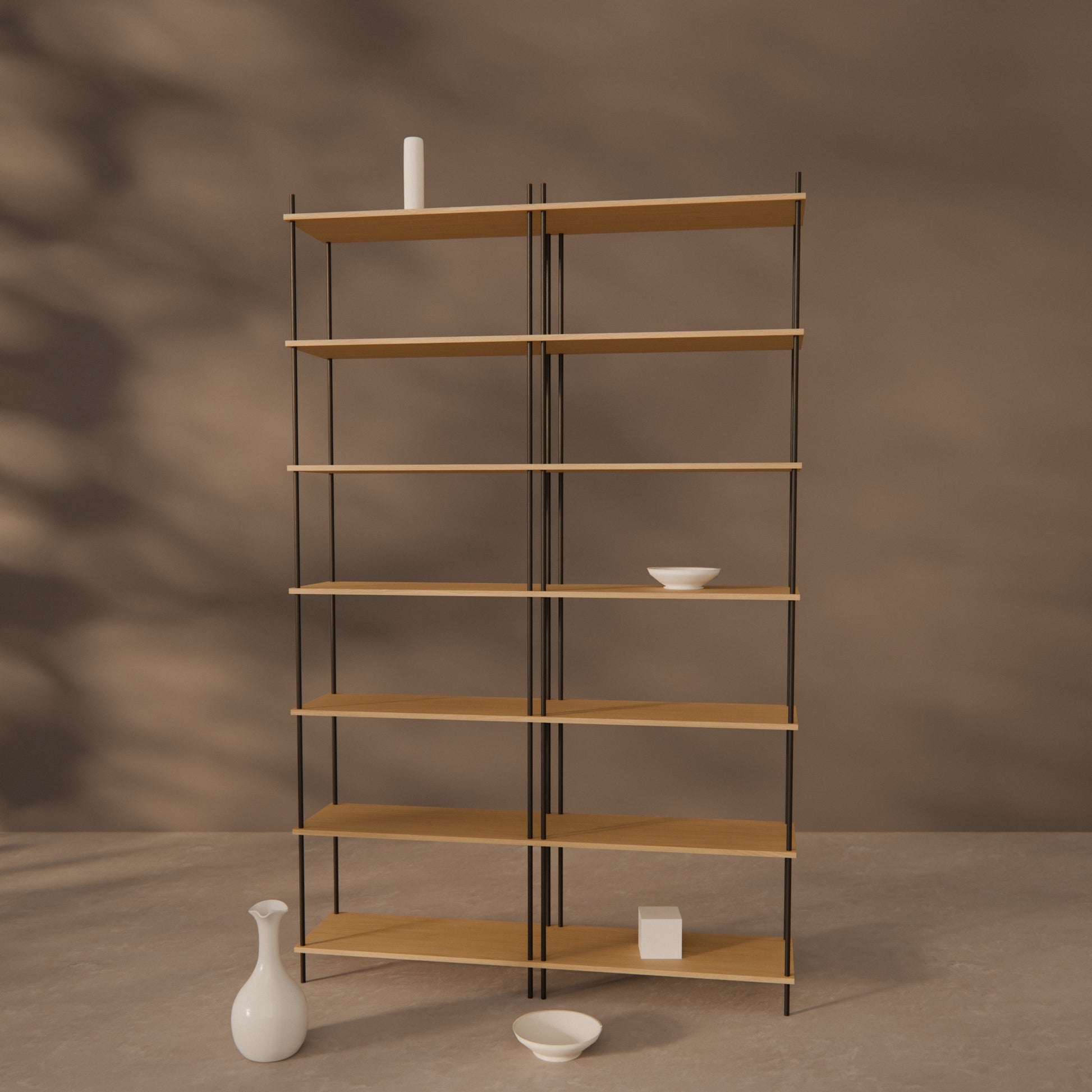 large-oak-bookshelf-150x237cm -- Raumansicht
