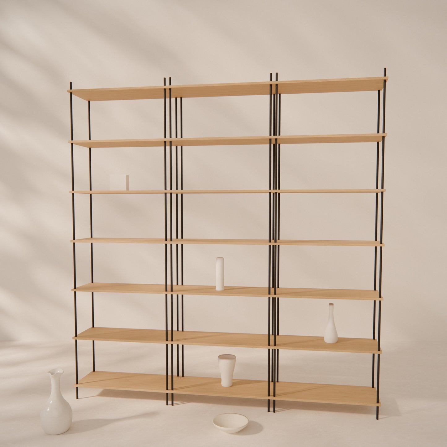 large-oak-bookshelf-225x237cm -- Raumansicht