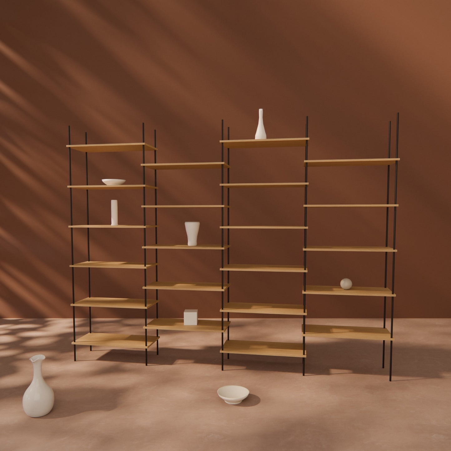large-oak-bookshelf-280x220cm-shift -- Raumansicht