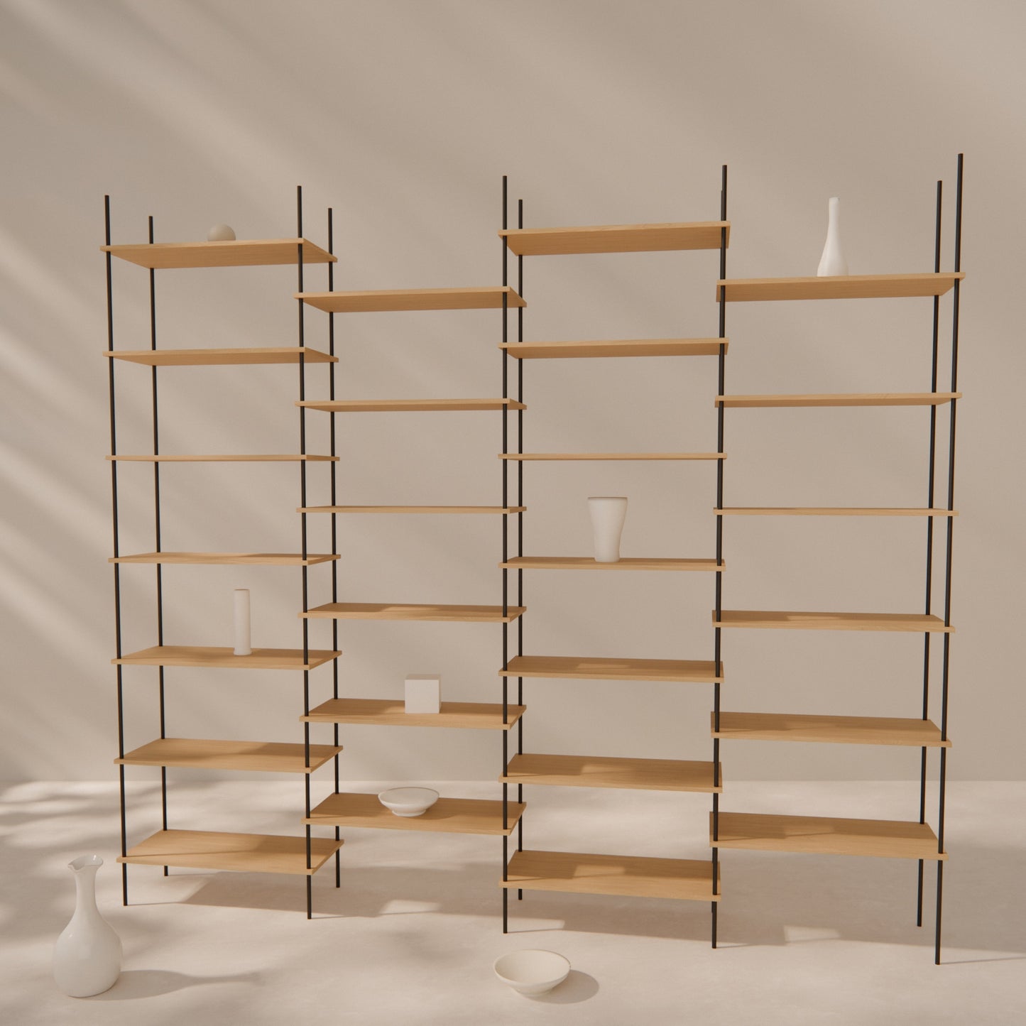 large-oak-bookshelf-288x256cm-shift -- Raumansicht