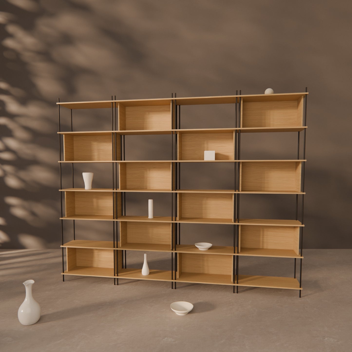 large-oak-bookshelf-300x237cm-chess-design -- Raumansicht