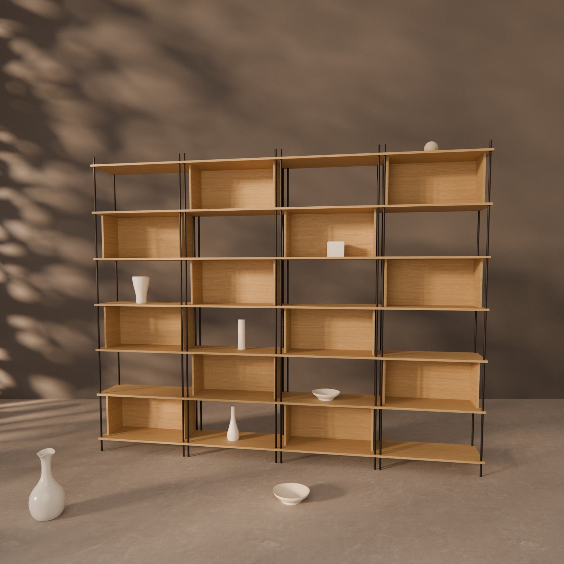 large-oak-bookshelf-300x237cm-chess-design -- Raumansicht