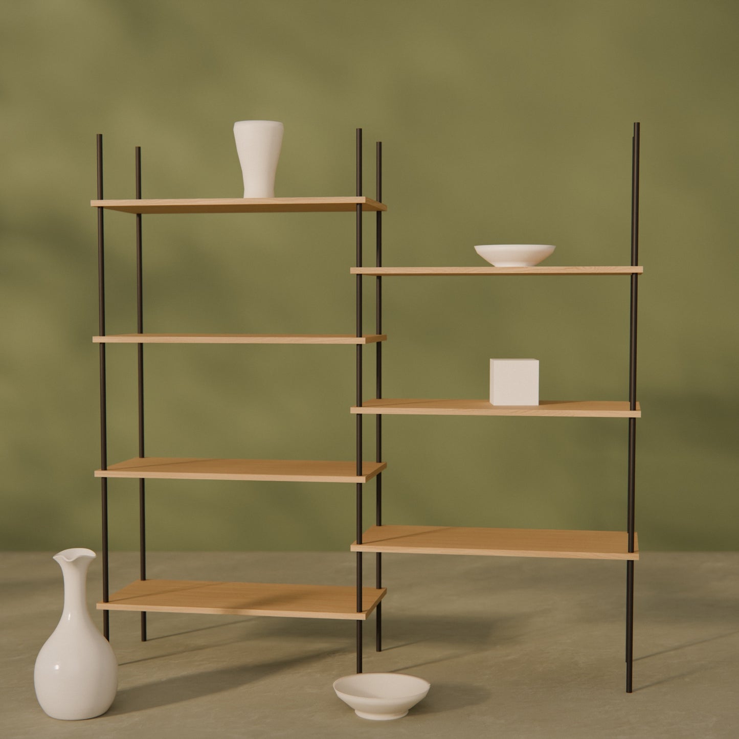 oak-bookshelf-146x146cm-shift -- Raumansicht
