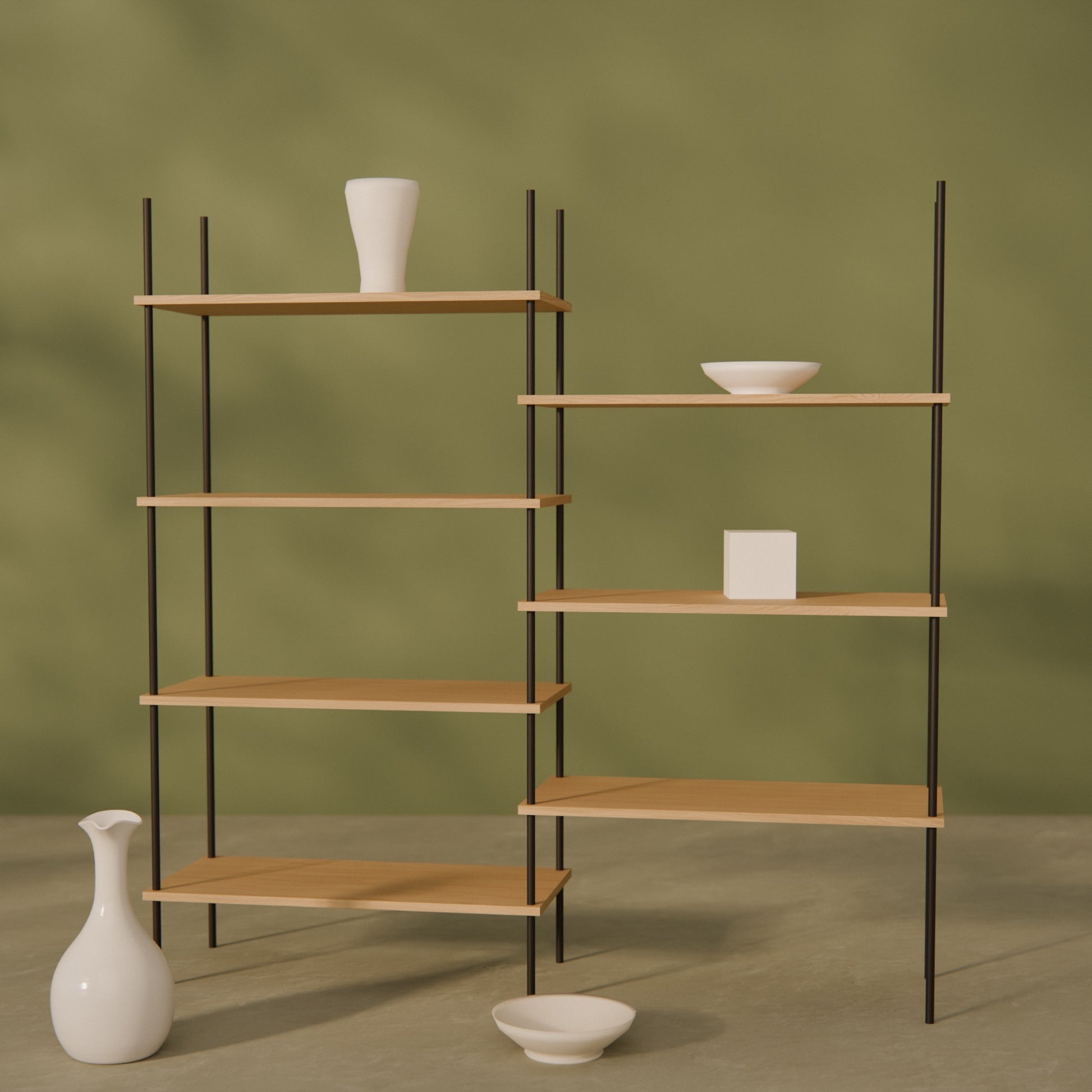 oak-bookshelf-146x146cm-shift -- Raumansicht