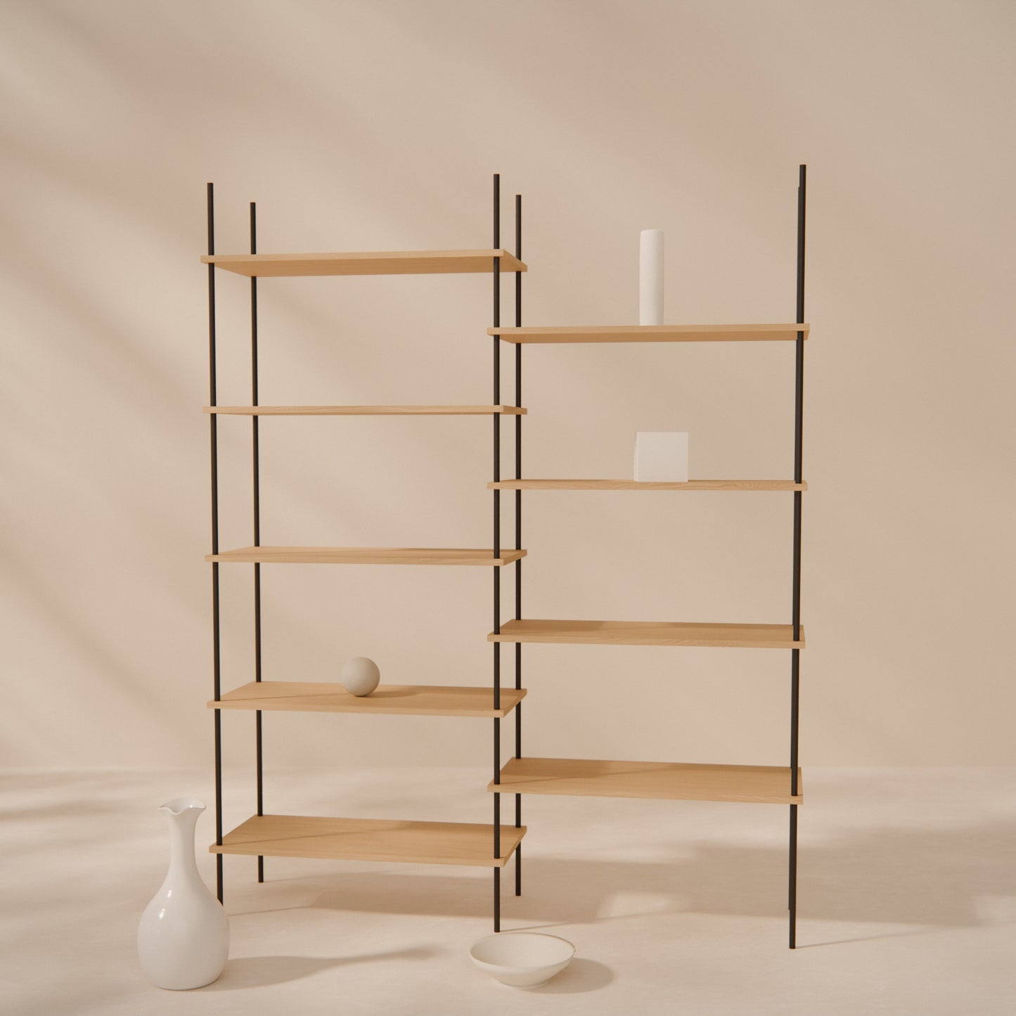 oak-bookshelf-146x182cm-shift -- Raumansicht