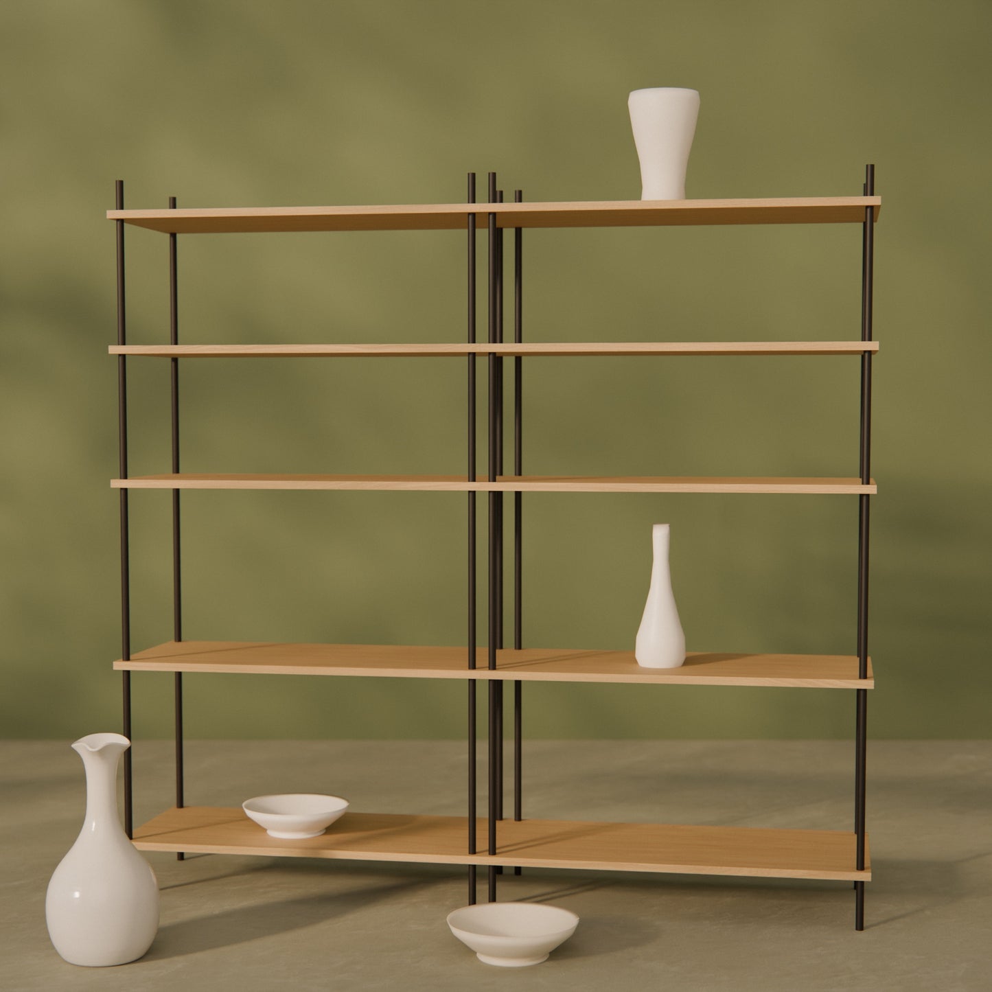 oak-bookshelf-150x144cm -- Raumansicht