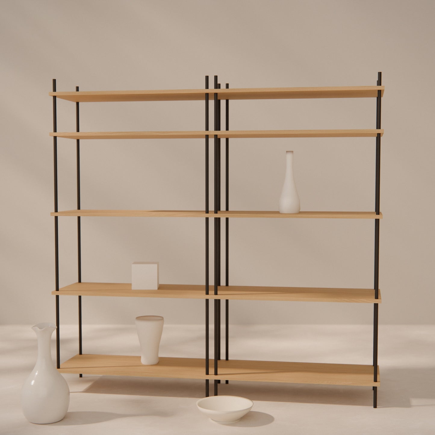 oak-bookshelf-150x146cm -- Raumansicht