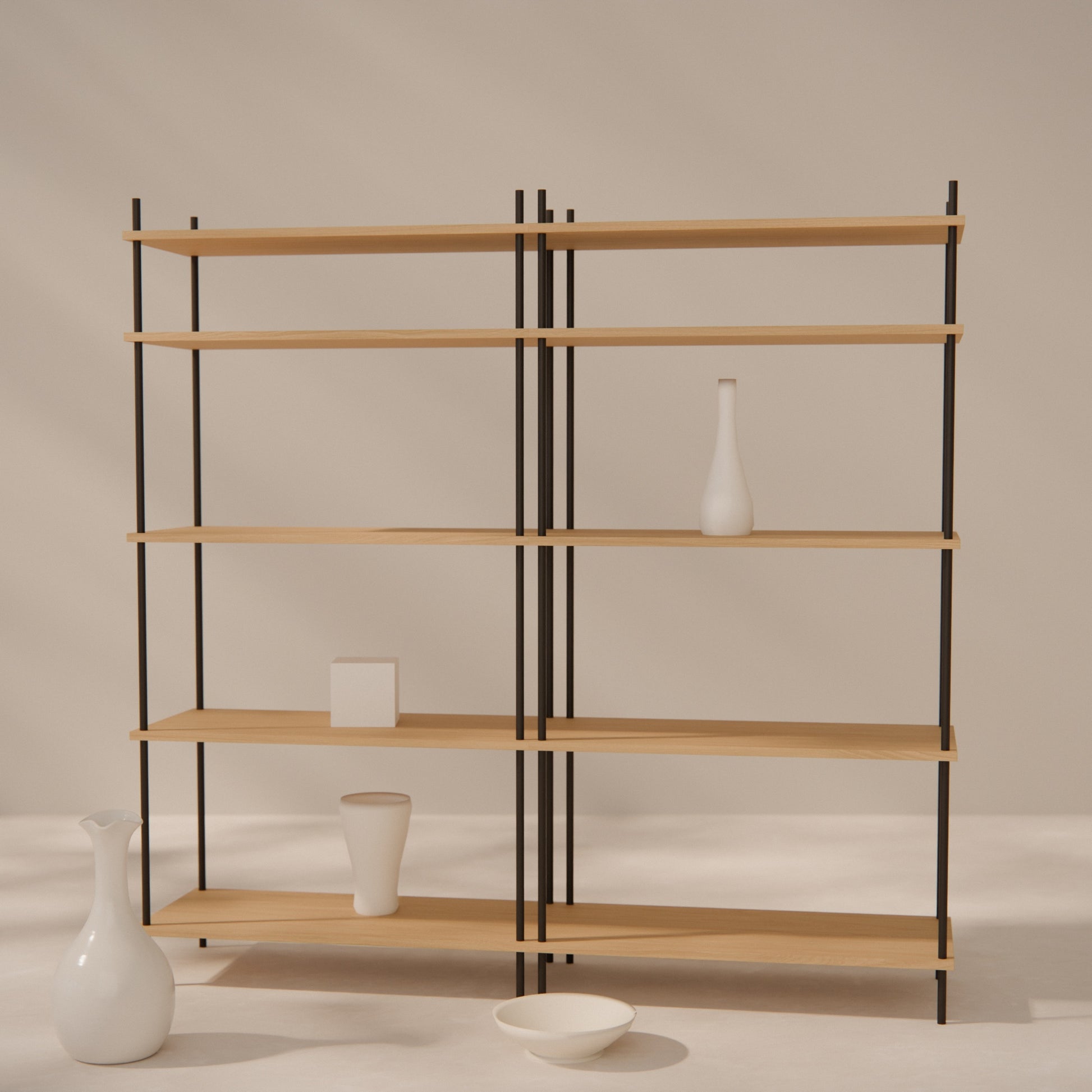 oak-bookshelf-150x146cm -- Raumansicht