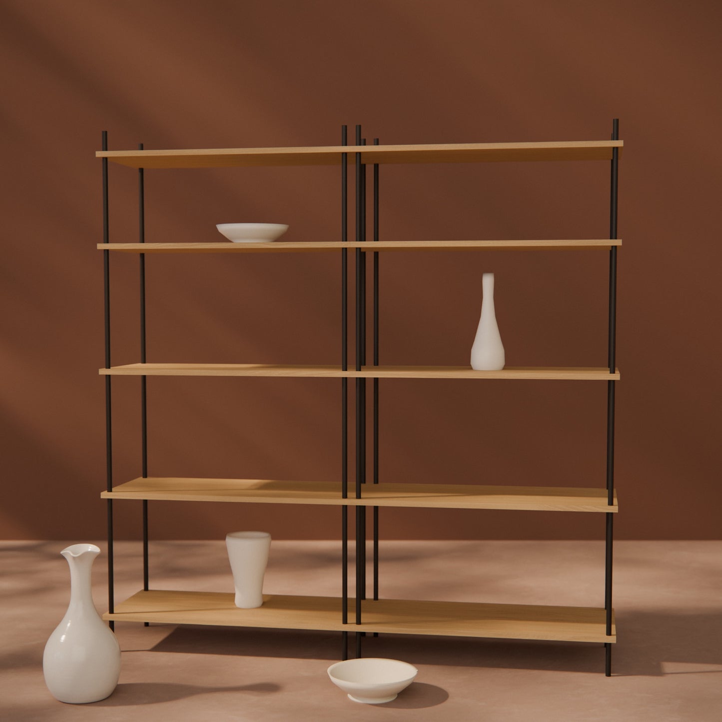 oak-bookshelf-150x154cm -- Raumansicht