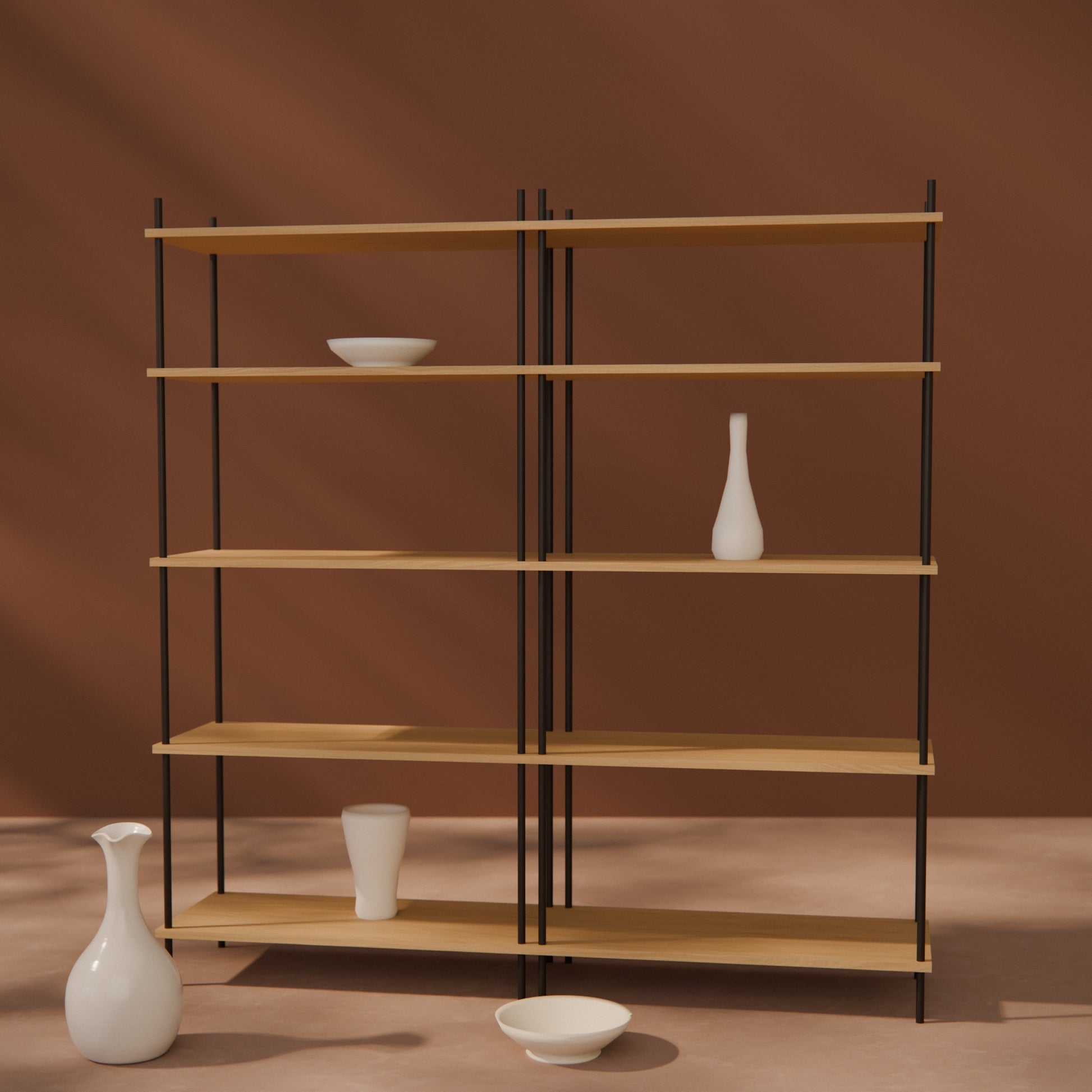 oak-bookshelf-150x154cm -- Raumansicht