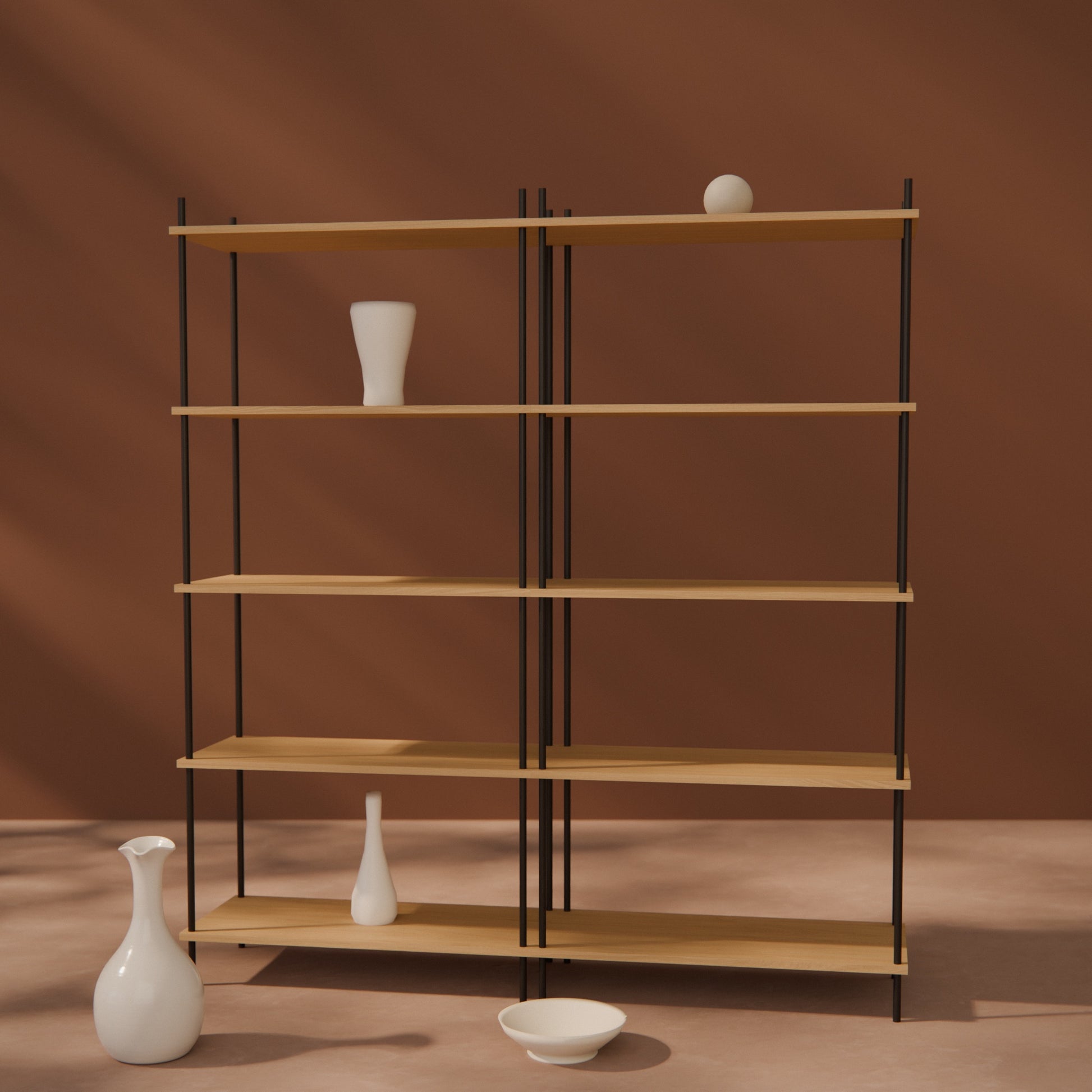 oak-bookshelf-150x164cm -- Raumansicht