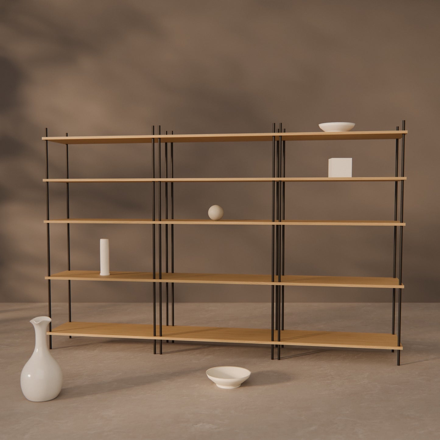 oak-bookshelf-225x144cm -- Raumansicht