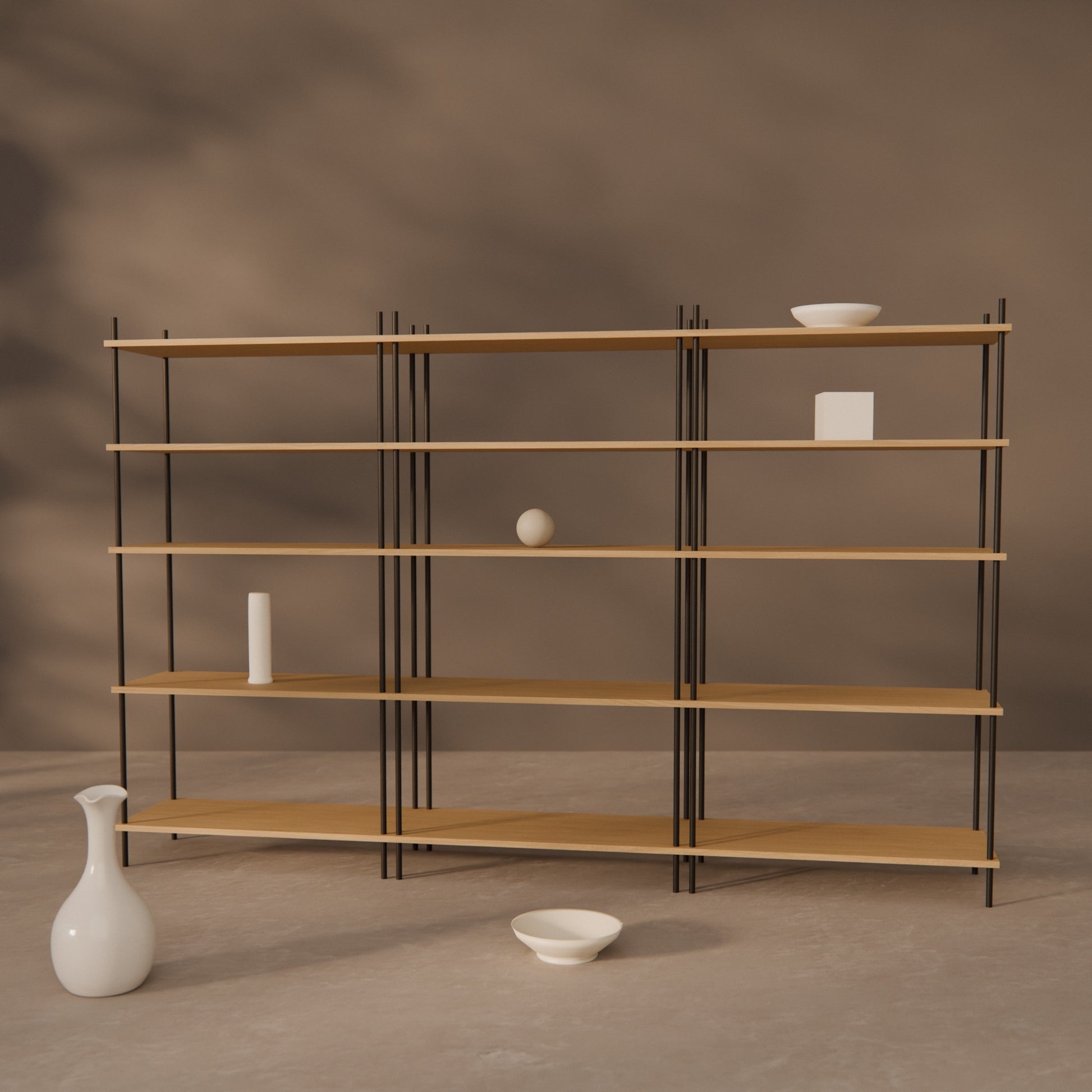 oak-bookshelf-225x144cm -- Raumansicht