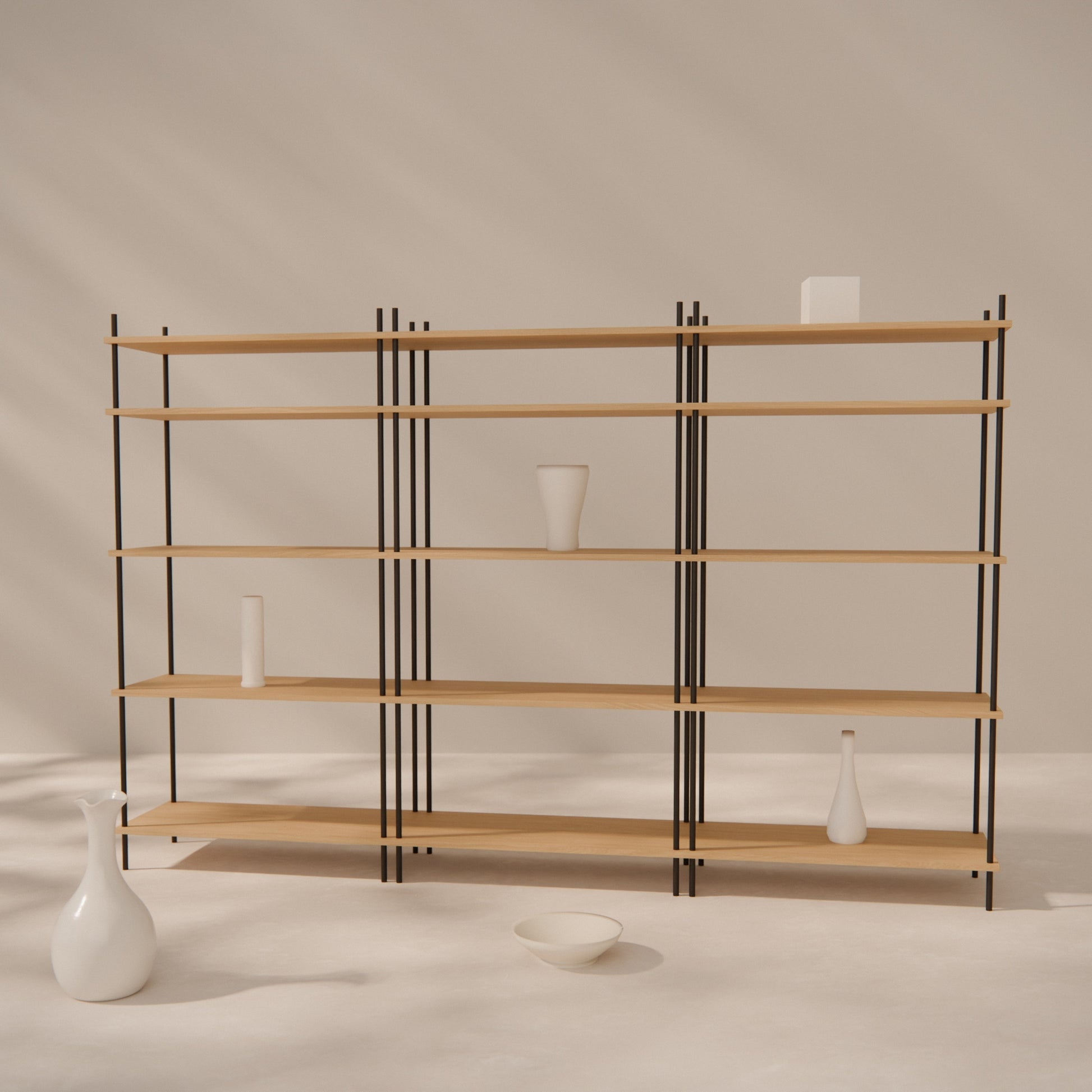 oak-bookshelf-225x146cm -- Raumansicht