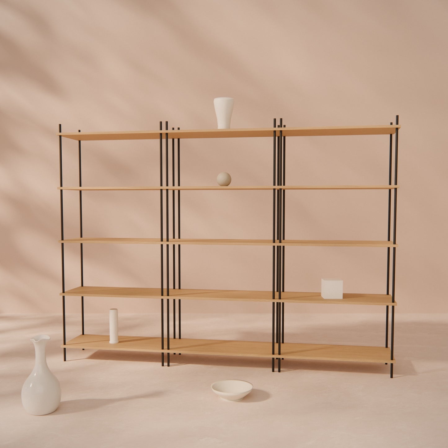 oak-bookshelf-225x164cm -- Raumansicht