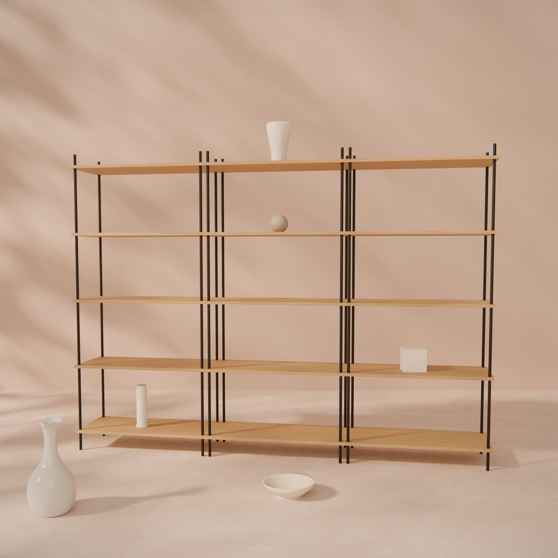 oak-bookshelf-225x164cm -- Raumansicht