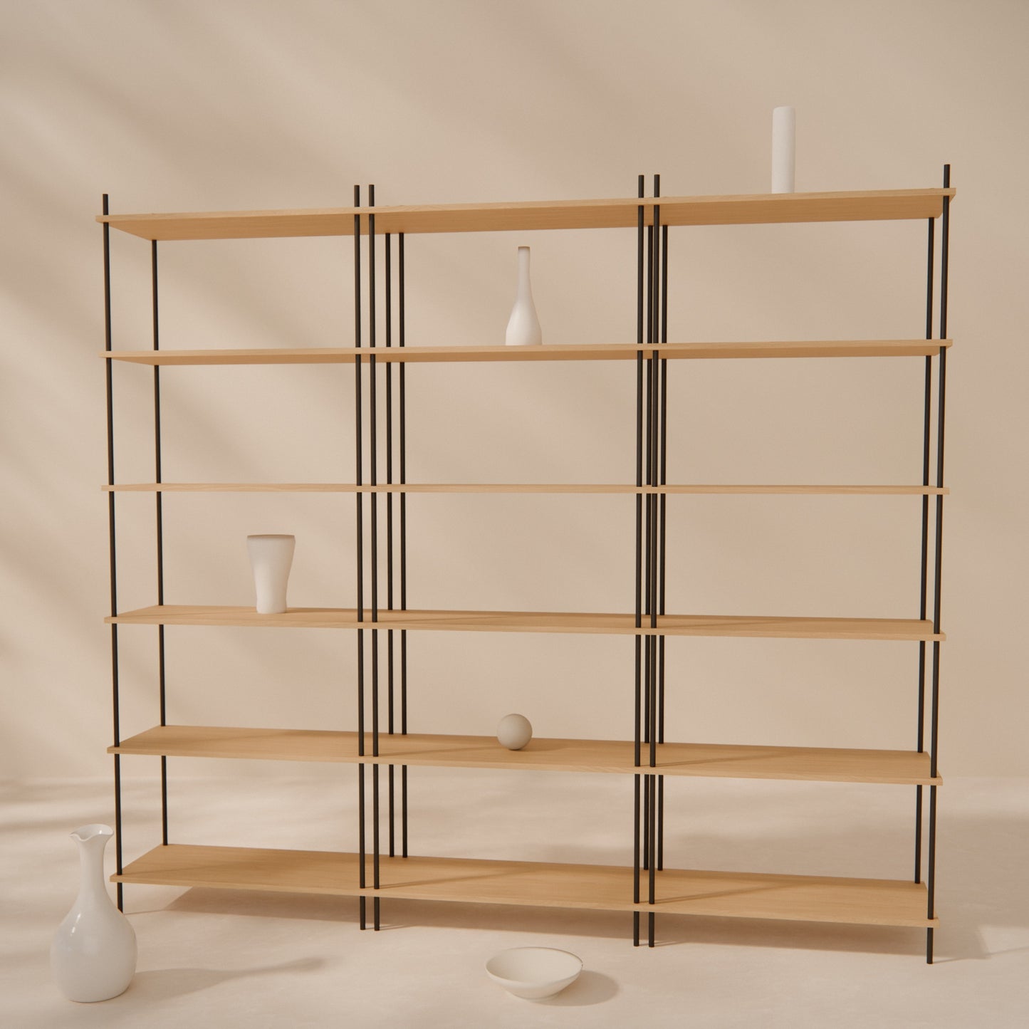 oak-bookshelf-225x201cm -- Raumansicht