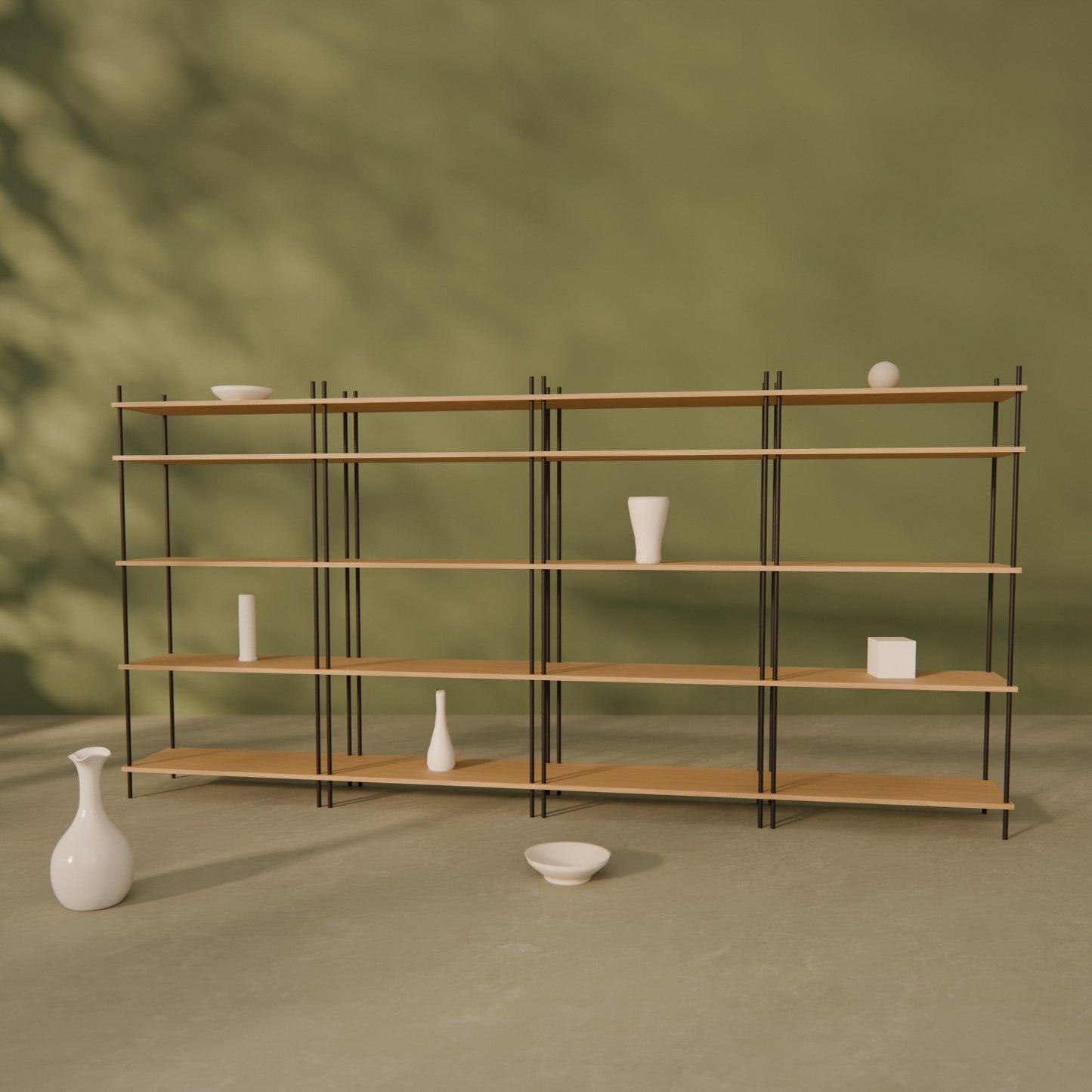 oak-bookshelf-300x146cm -- Raumansicht