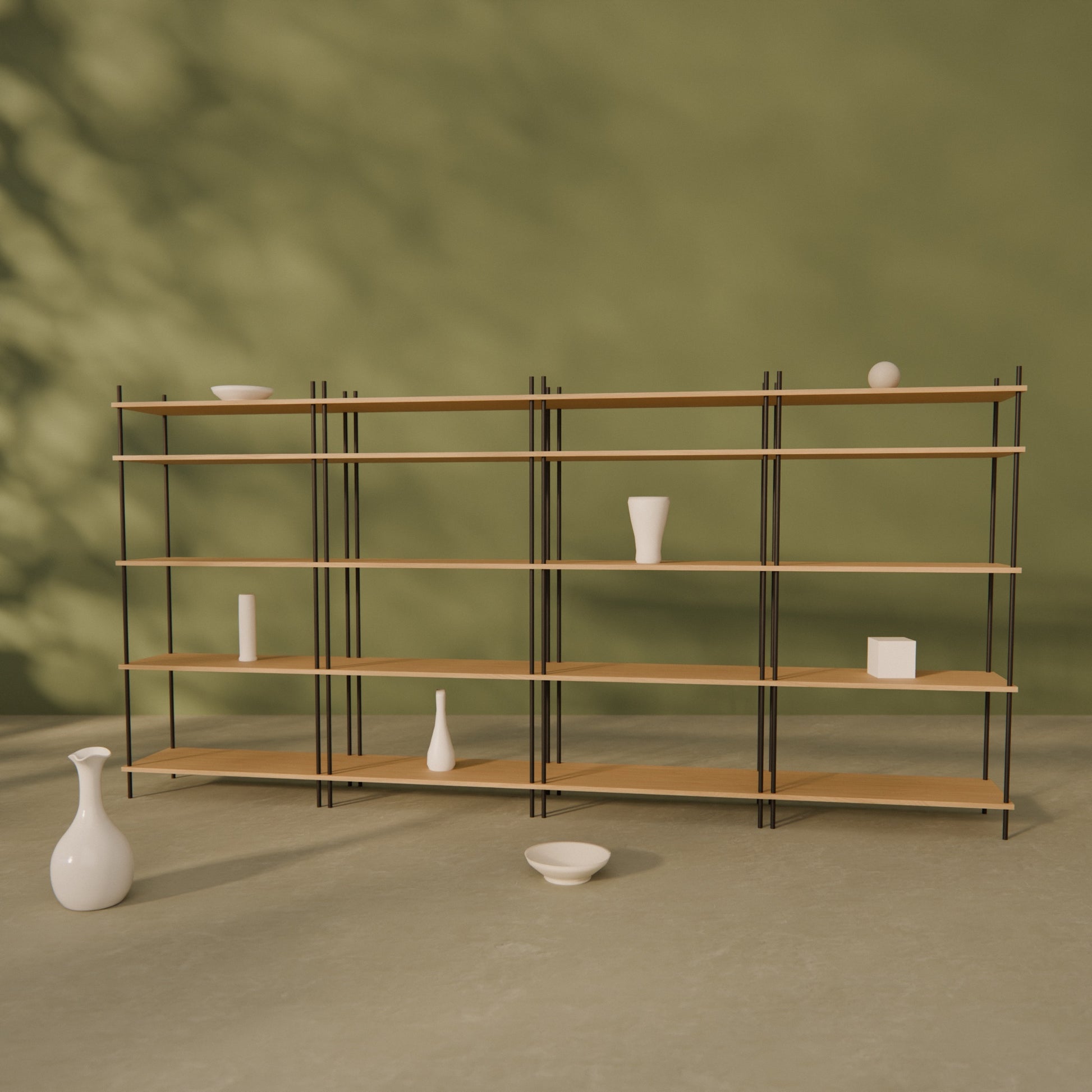oak-bookshelf-300x146cm -- Raumansicht