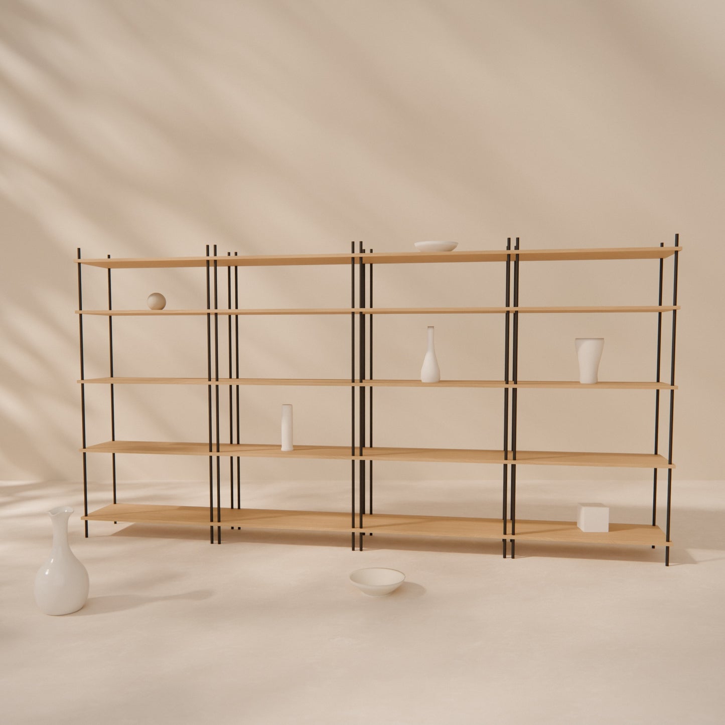 oak-bookshelf-300x154cm -- Raumansicht