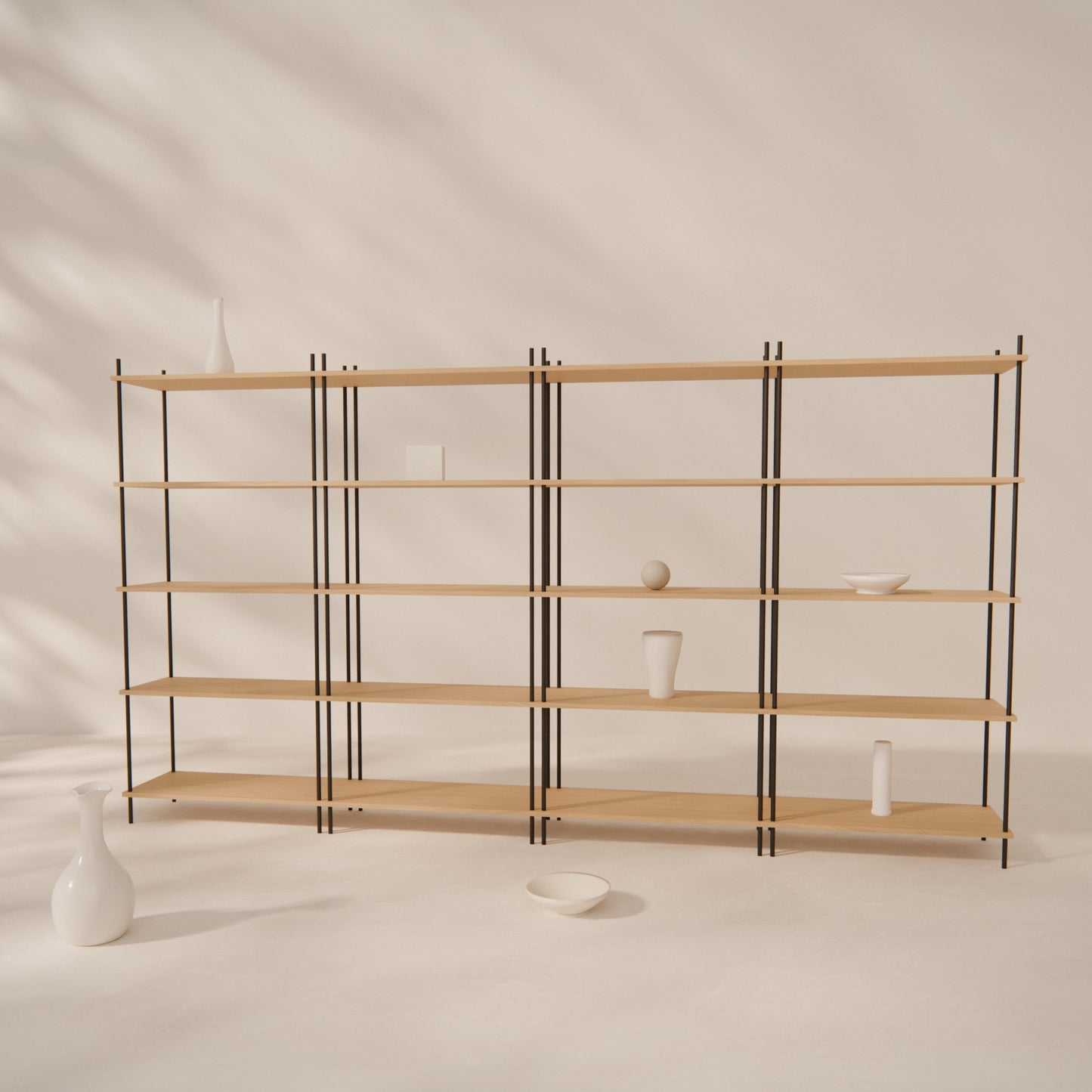 oak-bookshelf-300x164cm -- Raumansicht
