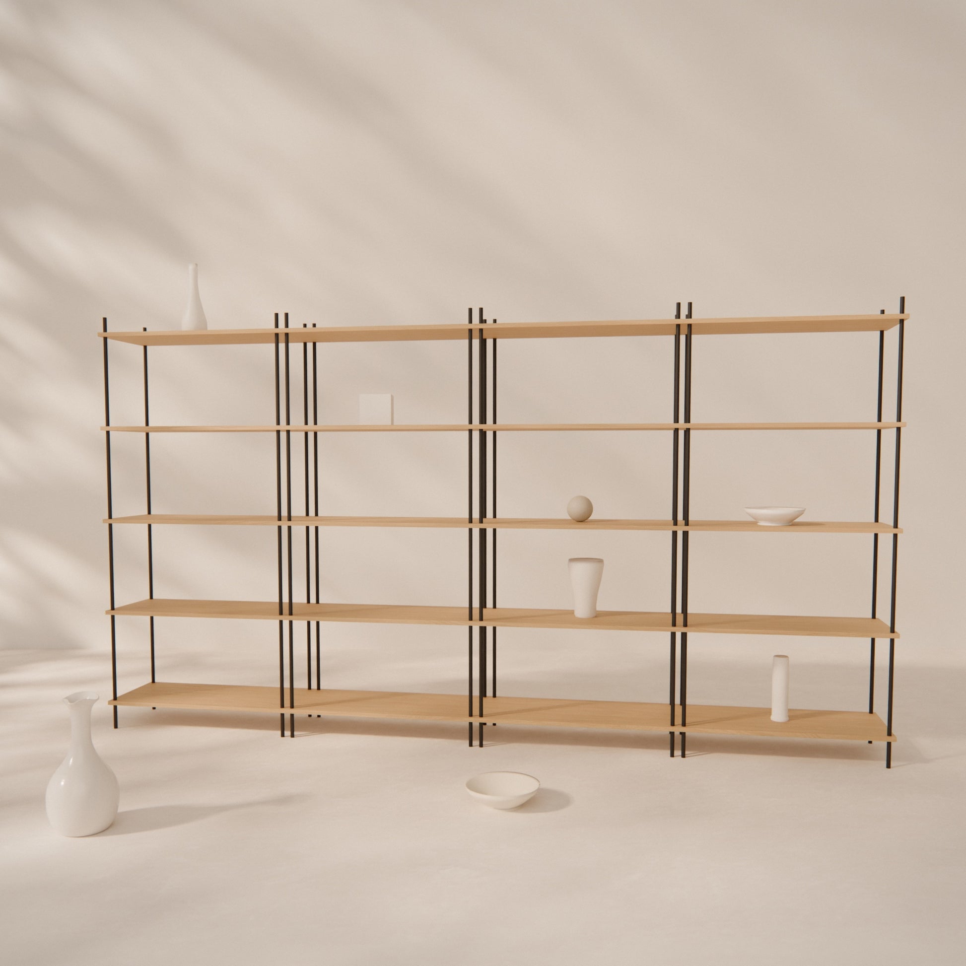 oak-bookshelf-300x164cm -- Raumansicht