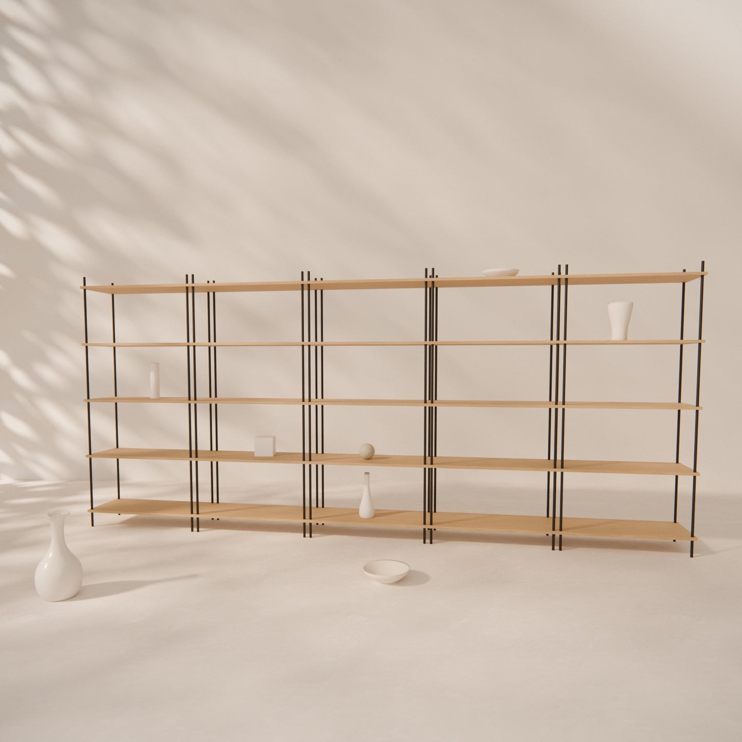 oak-bookshelf-375x164cm -- Raumansicht