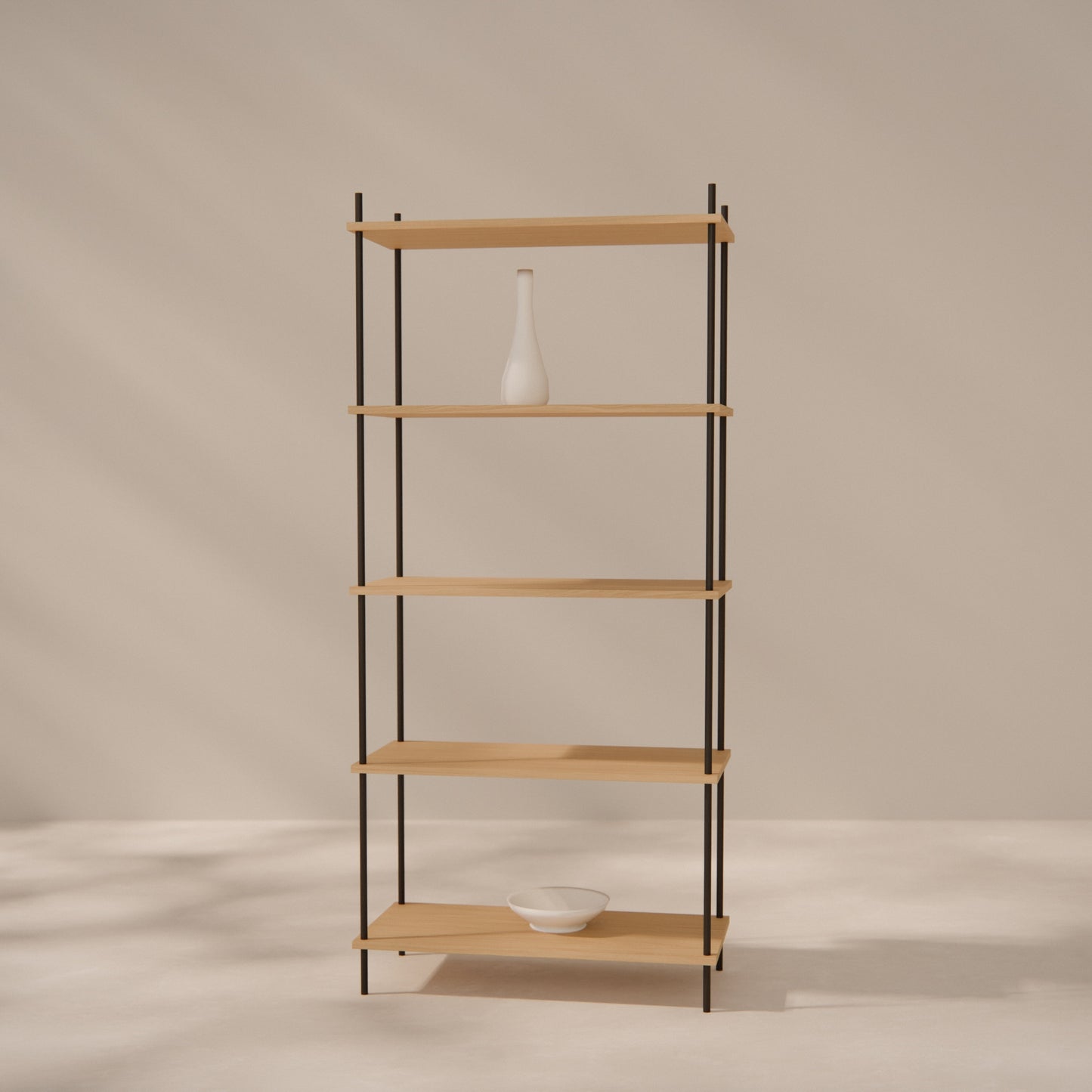 oak-bookshelf-75x164cm -- Raumansicht