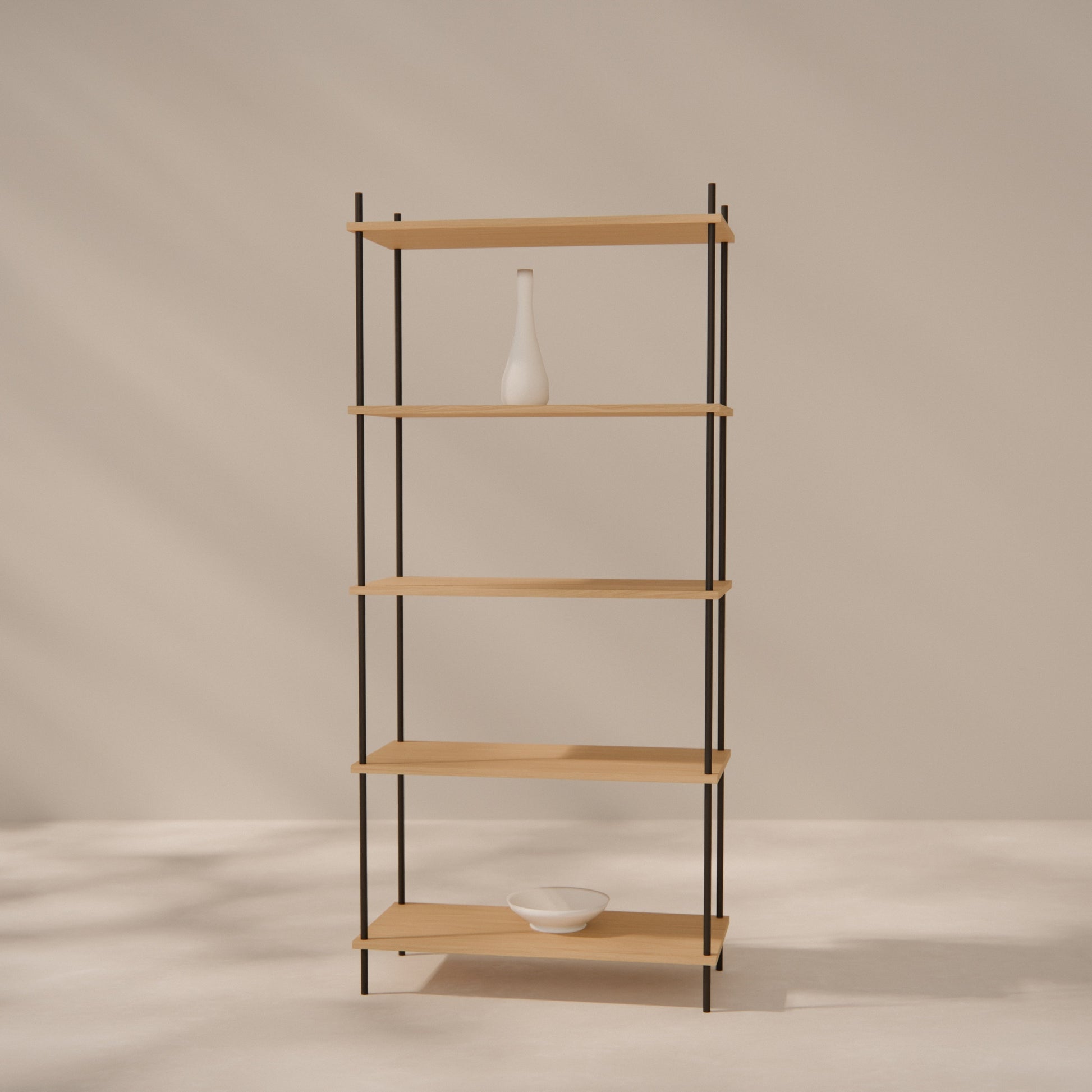 oak-bookshelf-75x164cm -- Raumansicht