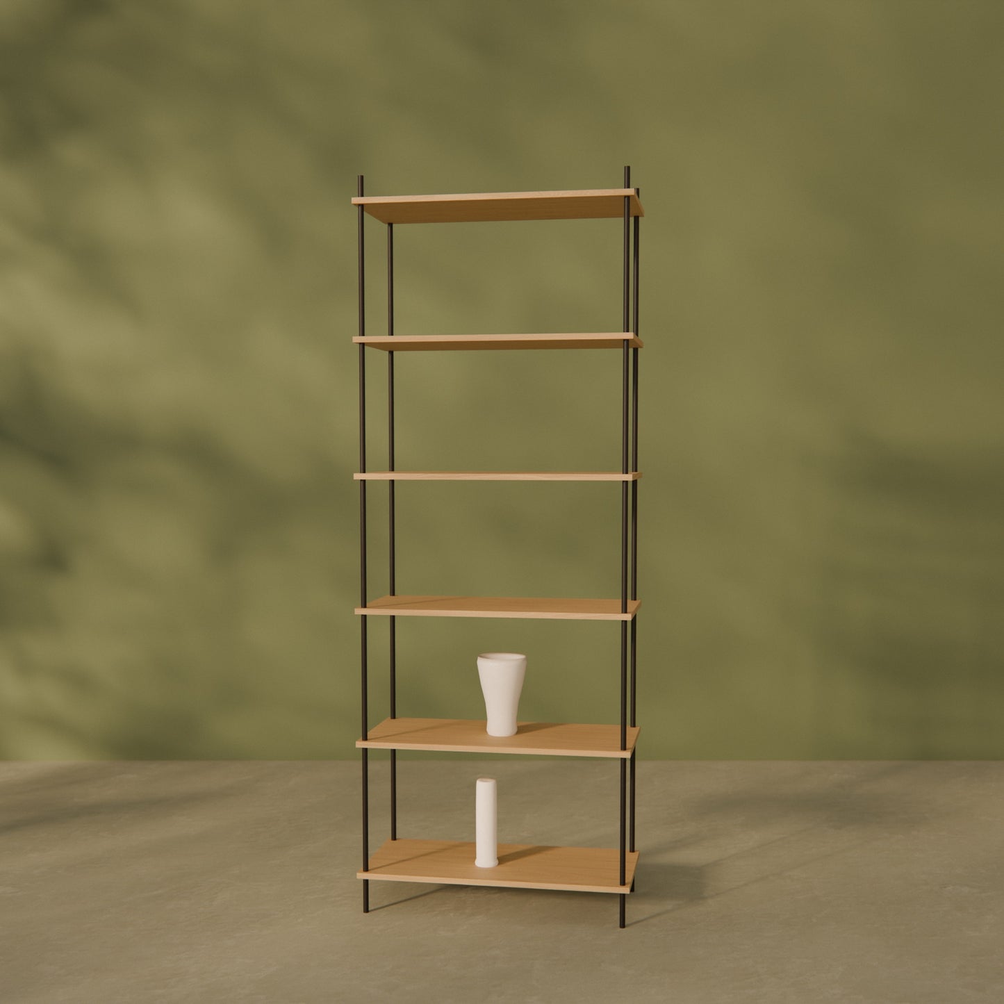 oak-bookshelf-75x201cm -- Raumansicht