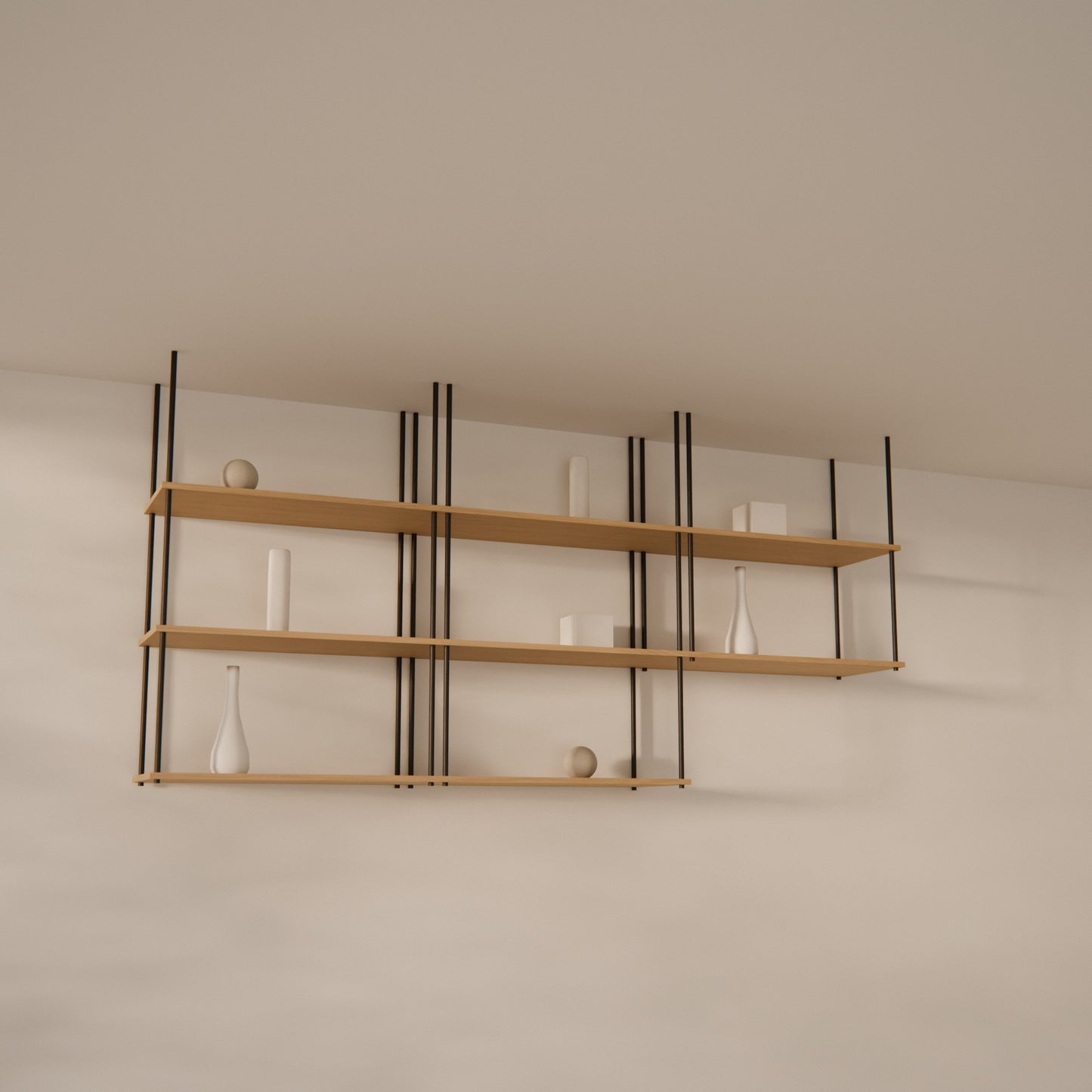 oak-ceiling-shelf-225x111cm-mixed-drops -- Raumansicht